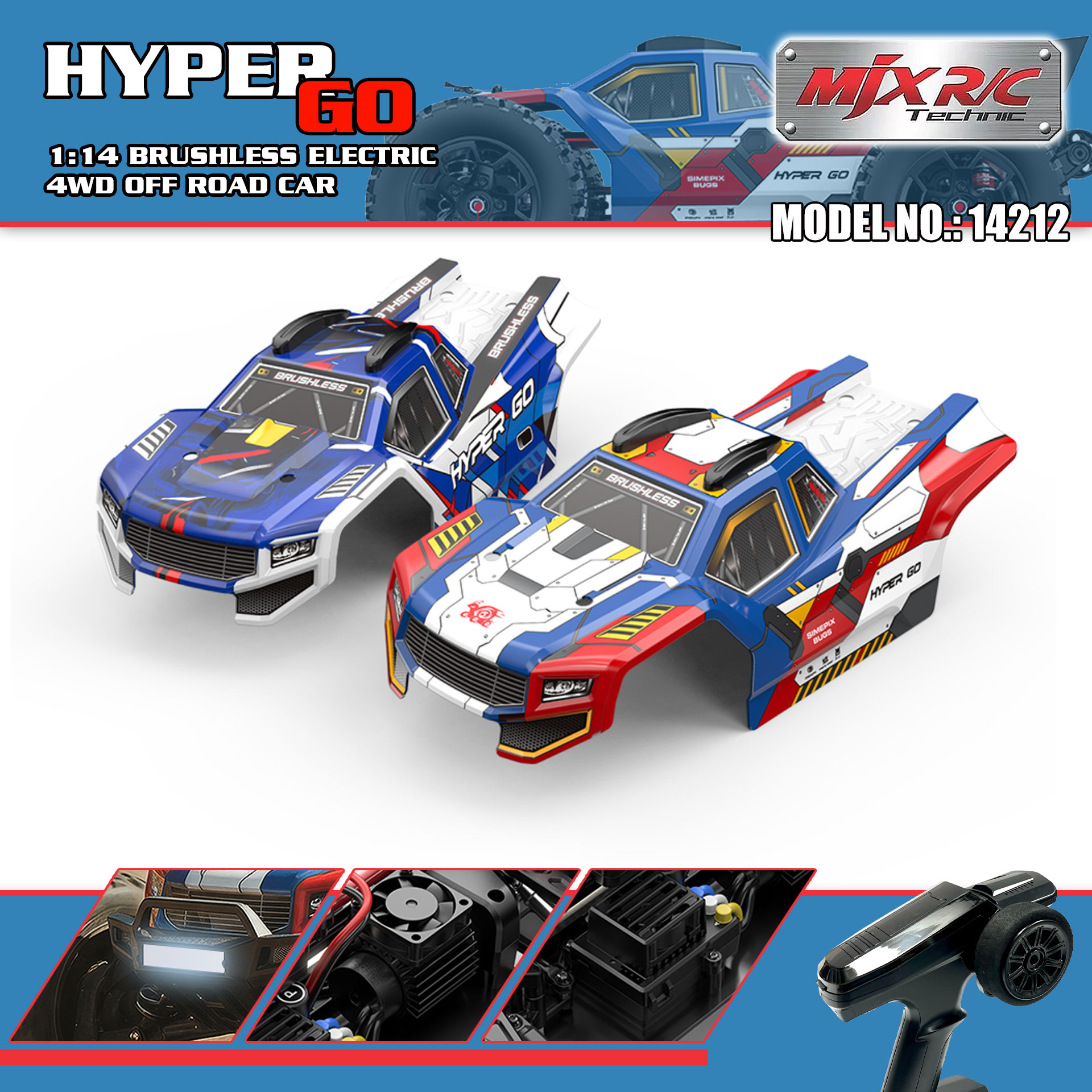 【香港現貨】美嘉欣 MJX 14212 遙控車 1:14 無刷四驅越野車 75km/h