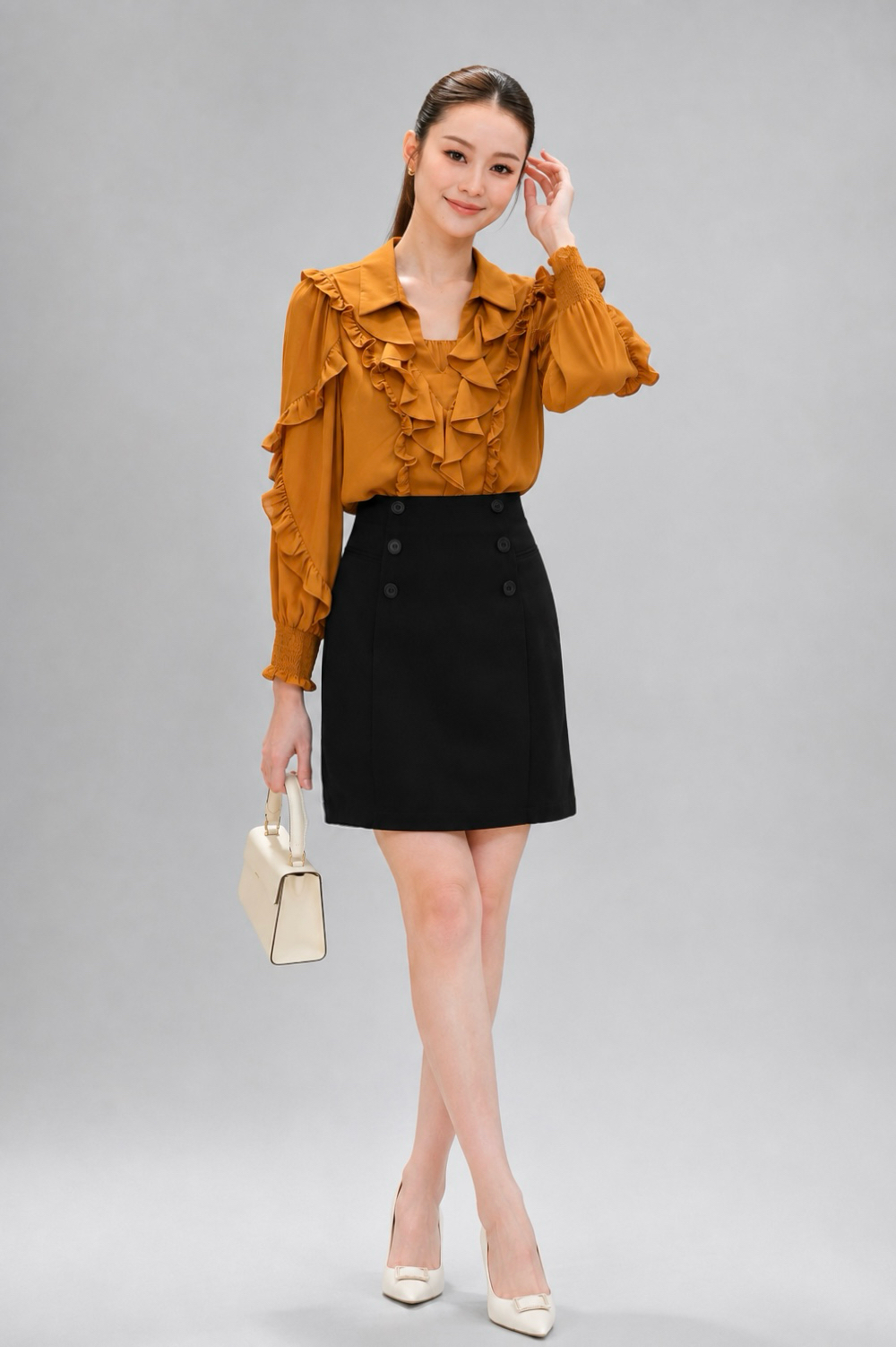 25728-1 Celeste Tailored Midi Skirt