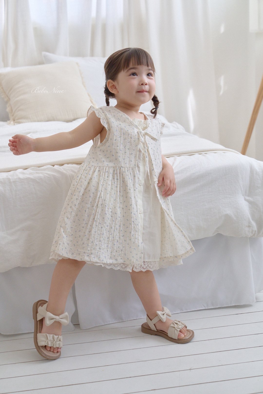 ☀️預訂 韓國直送☀️🇰🇷Bebenine兩色碎花綁帶荷葉邊背心連身裙