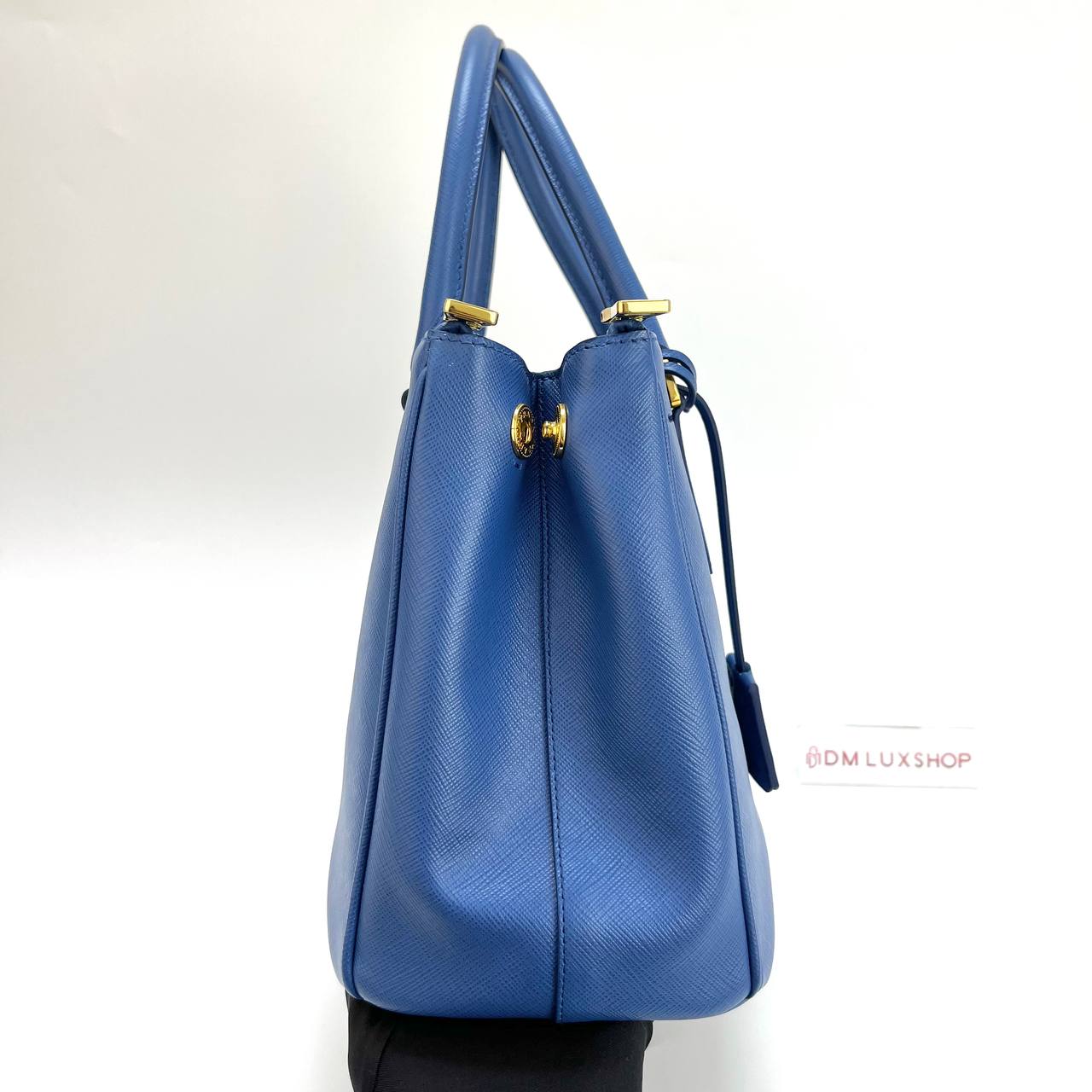 Prada Blue Saffiano Lux Tote GHW