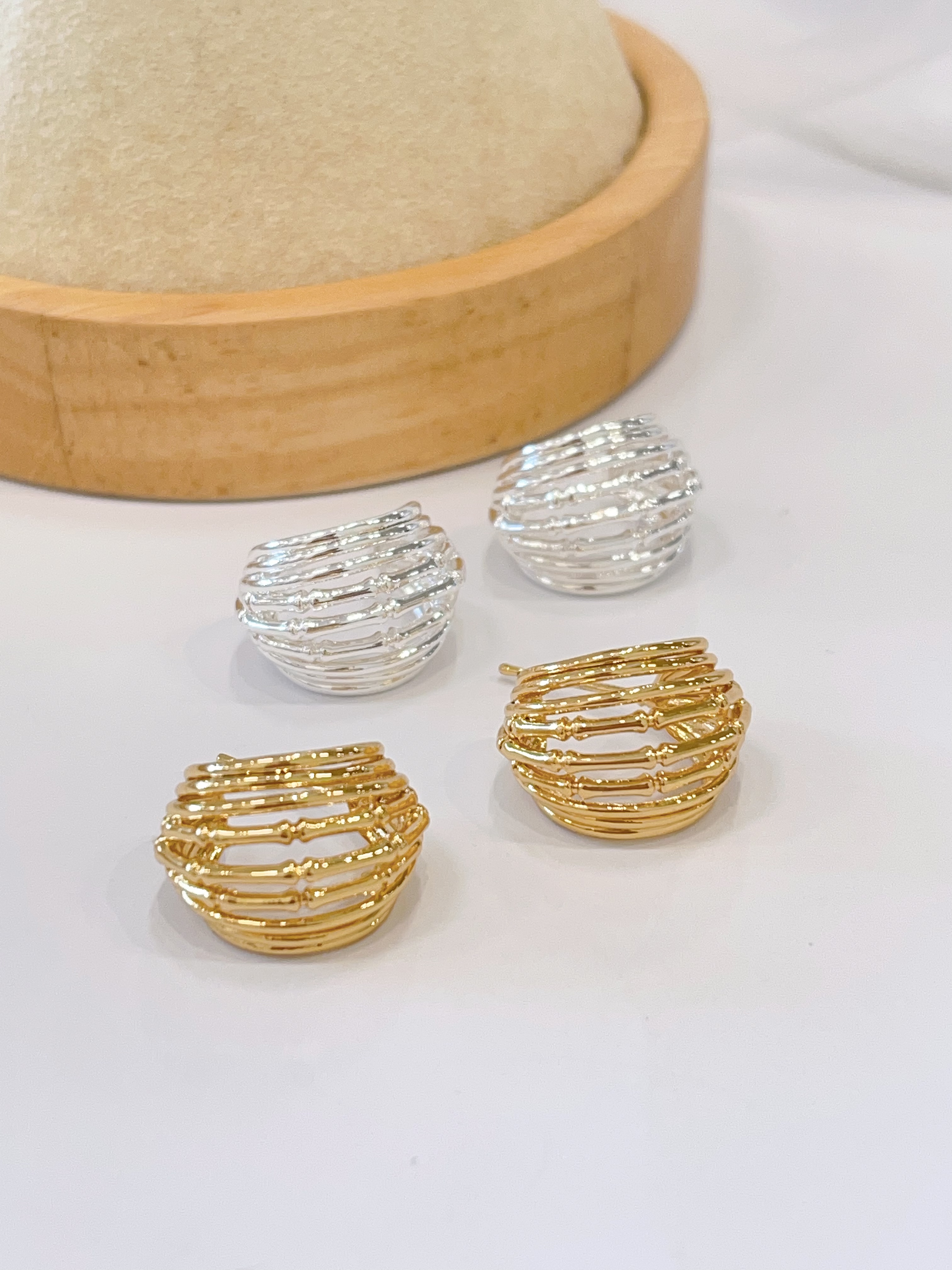 日常极简线条设计C字耳环