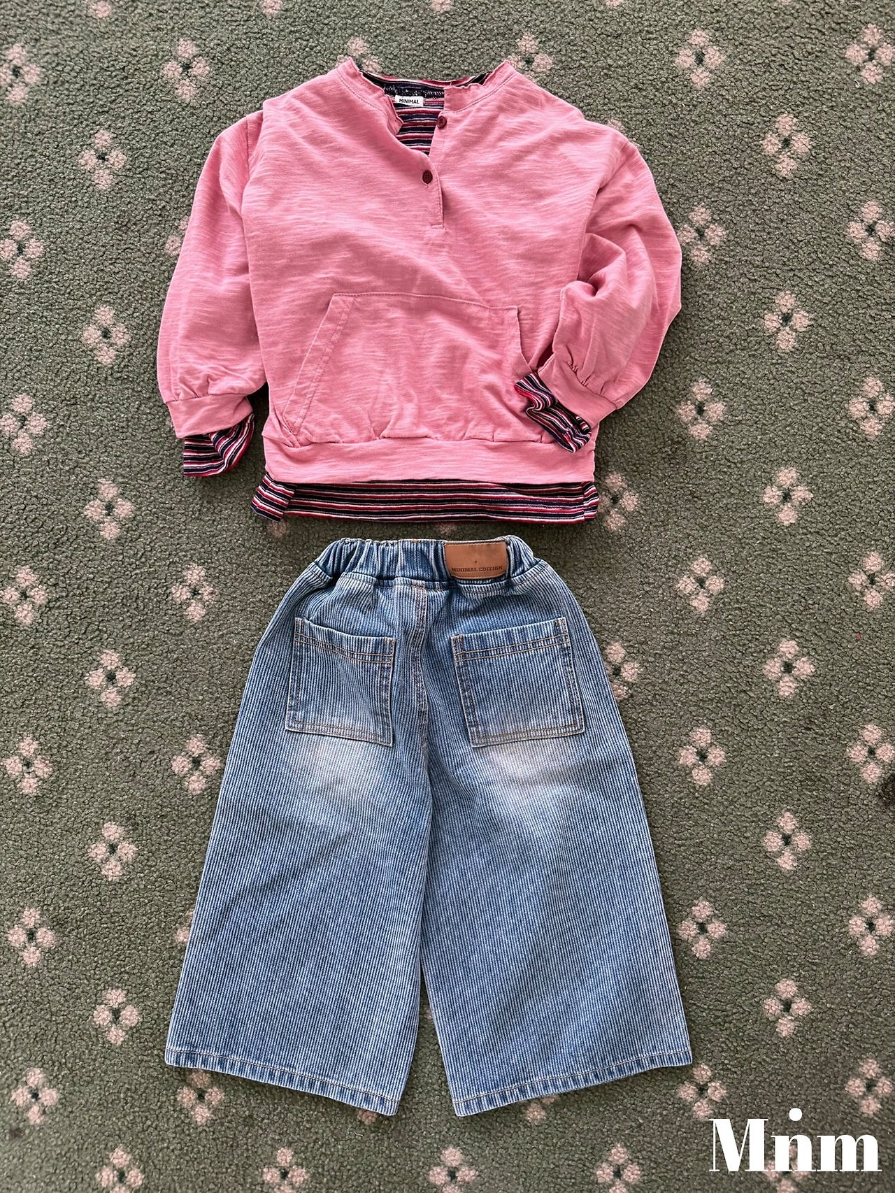 Mnm | Ribbed sand denim