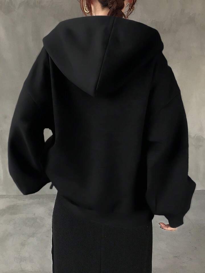 休閒抽繩連帽拉鍊外套