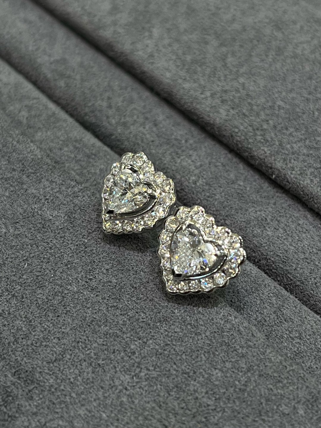 18K培育鑽石耳環