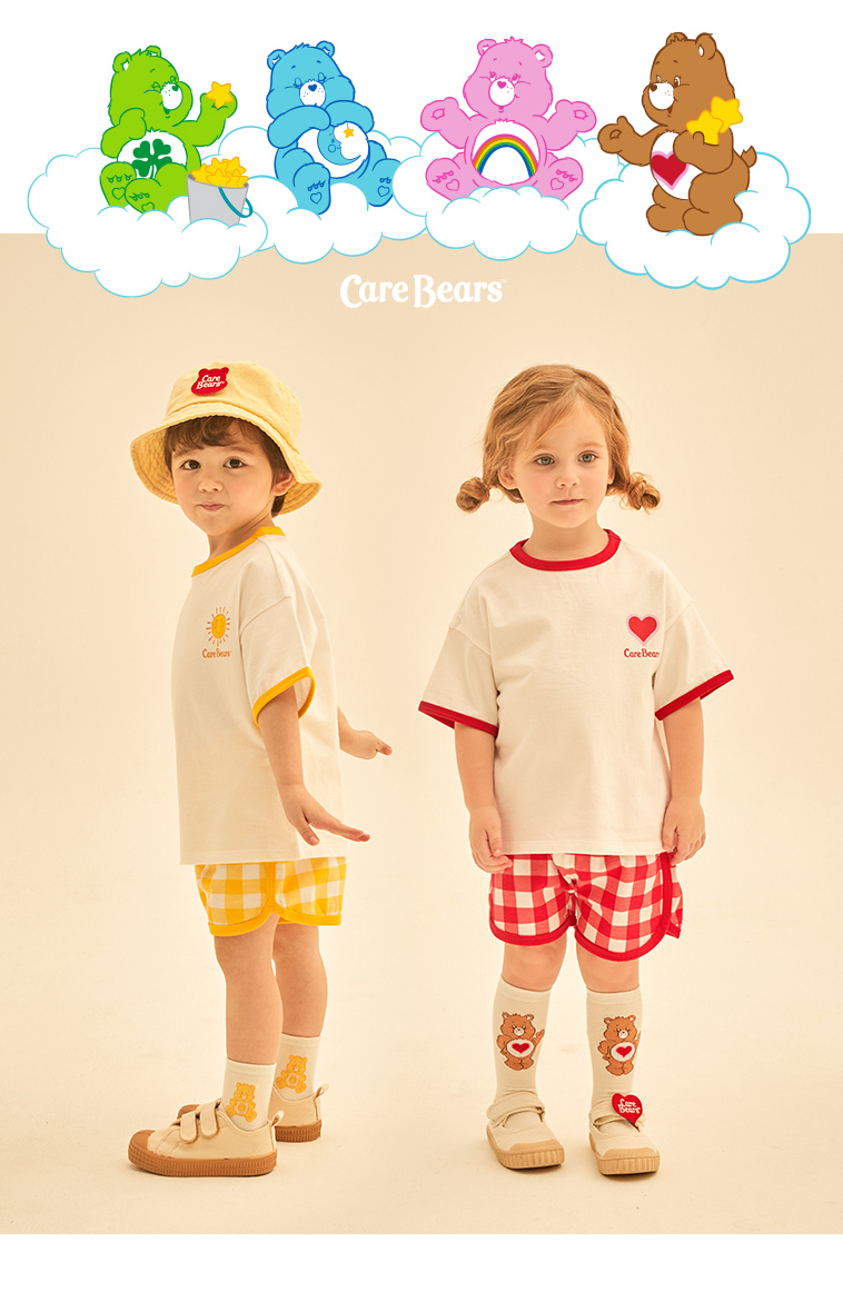 ☀️預訂 韓國直送☀️🇰🇷正版Care Bears兩色溫柔小熊印花格紋上下套裝
