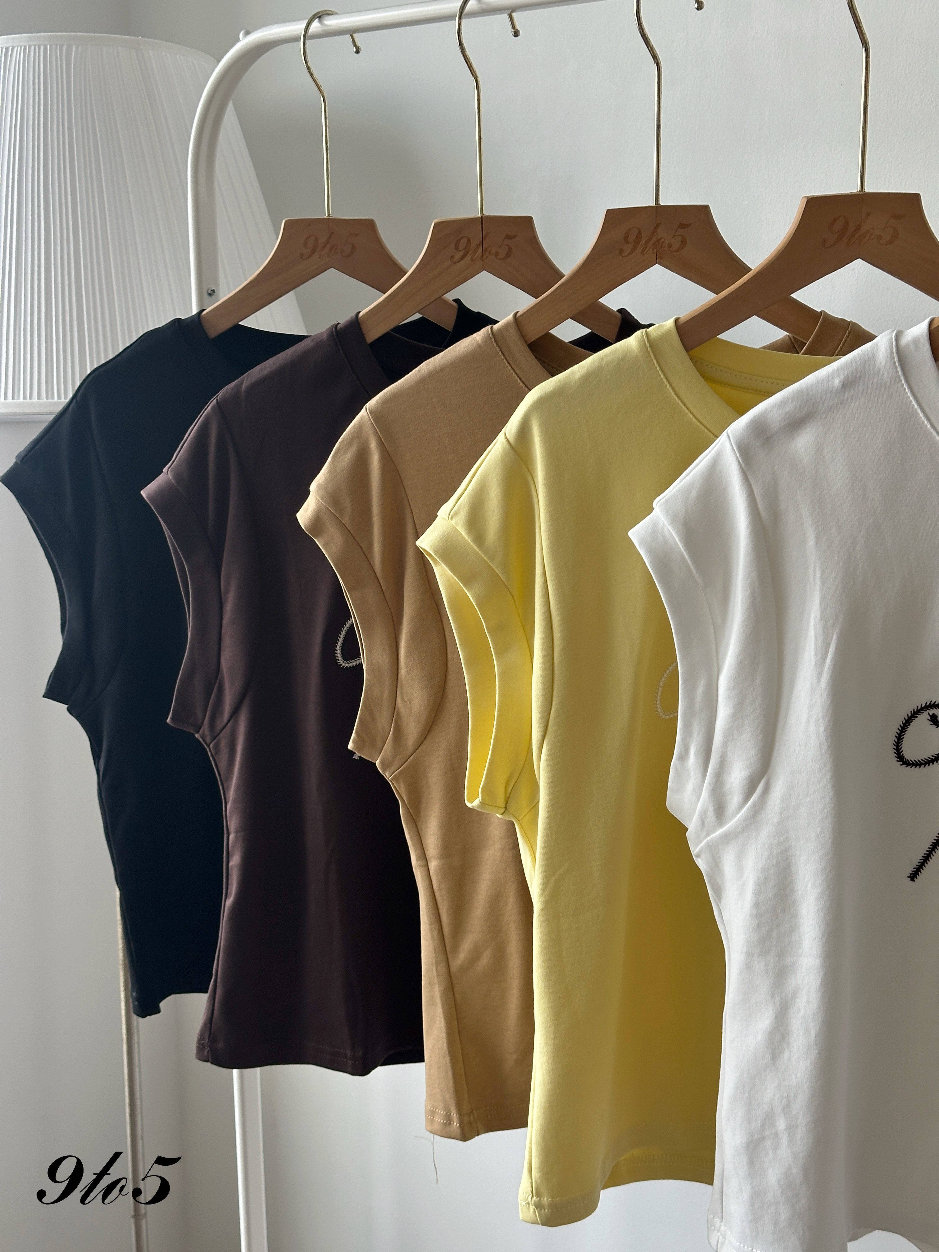 T4353 Embroidery Wording Tee - 5 Colors 