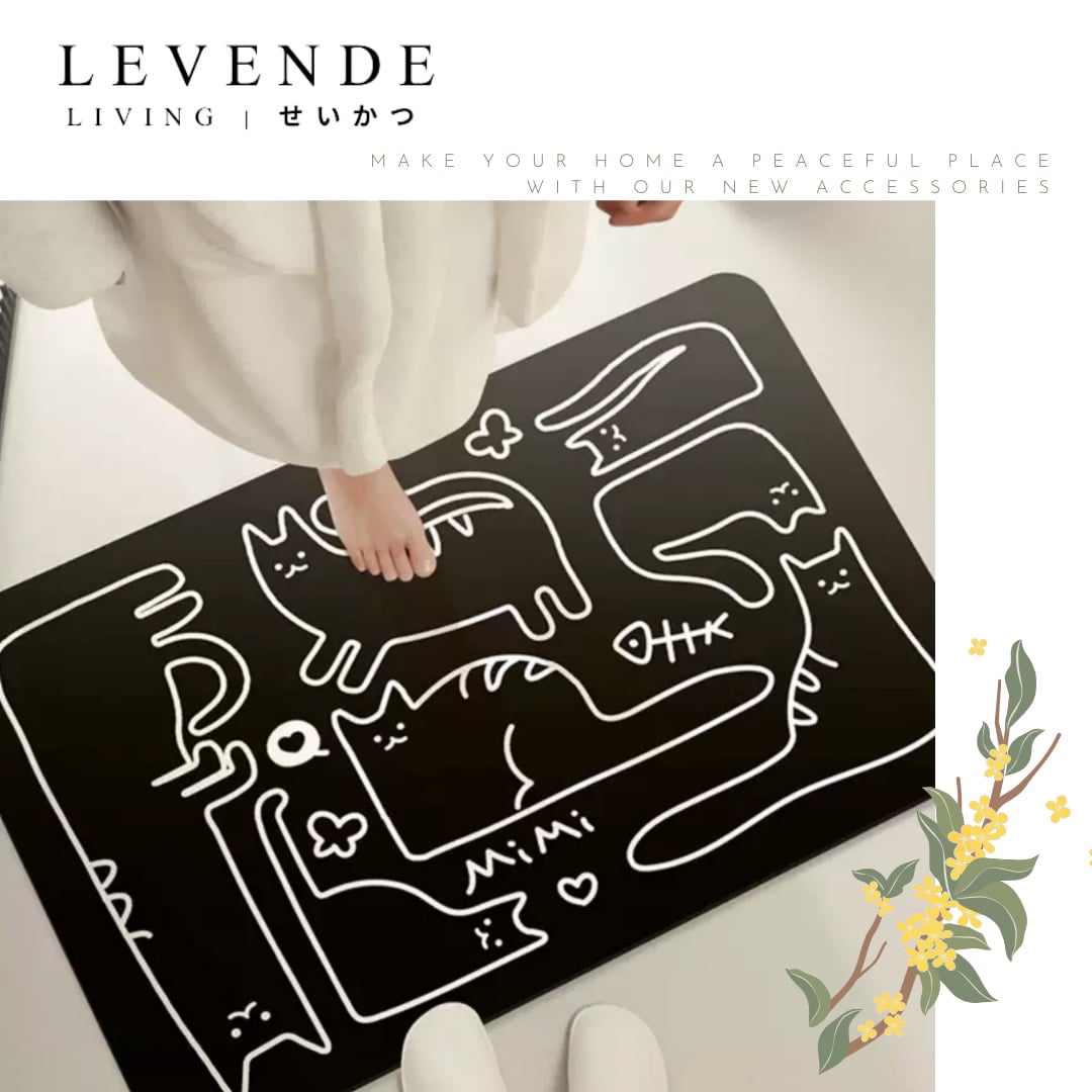 Levende貓咪硅藻泥浴室地墊