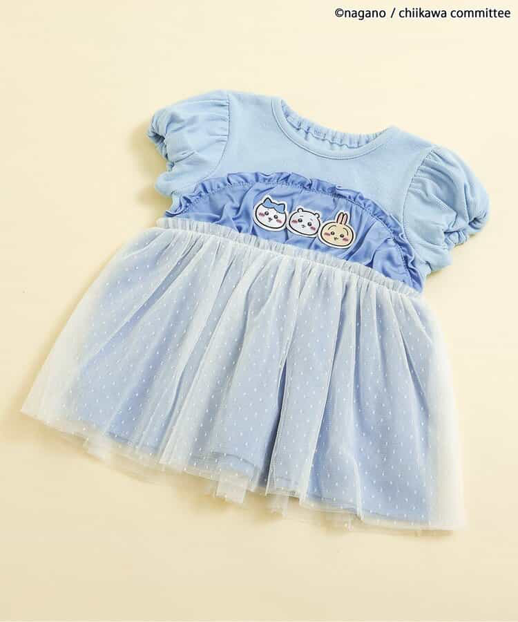 🇯🇵預訂 日本直送🇯🇵Apres les cours x Chiikawa系列兩色人物貼花薄紗拼接羅紋短袖上衣