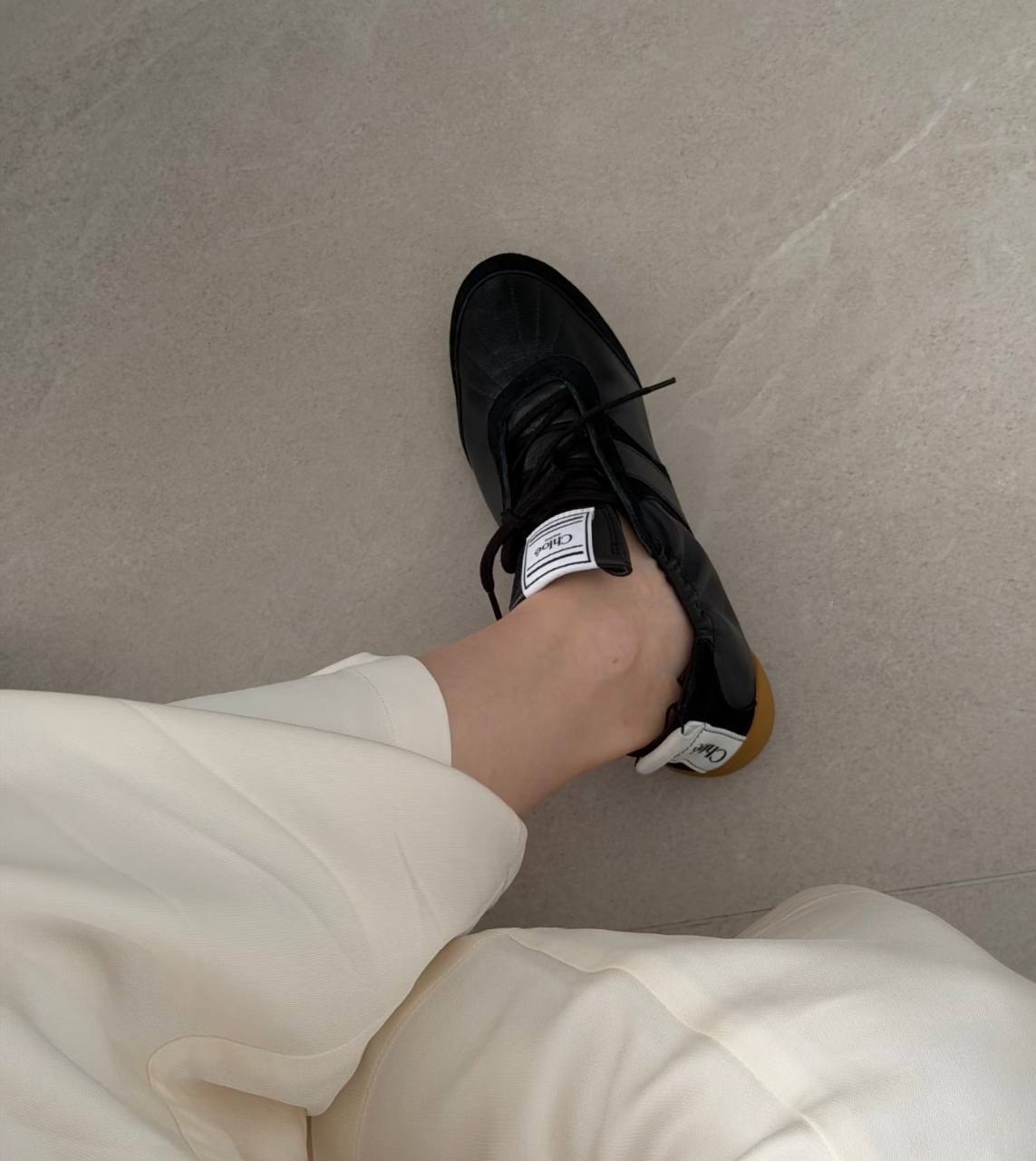 限時優惠✨訂貨🍒Chloe kick sneaker  🔖Size 35/36/37/38/39/40  黑武士色🖤🩶跟黑色白色鞋帶替換
