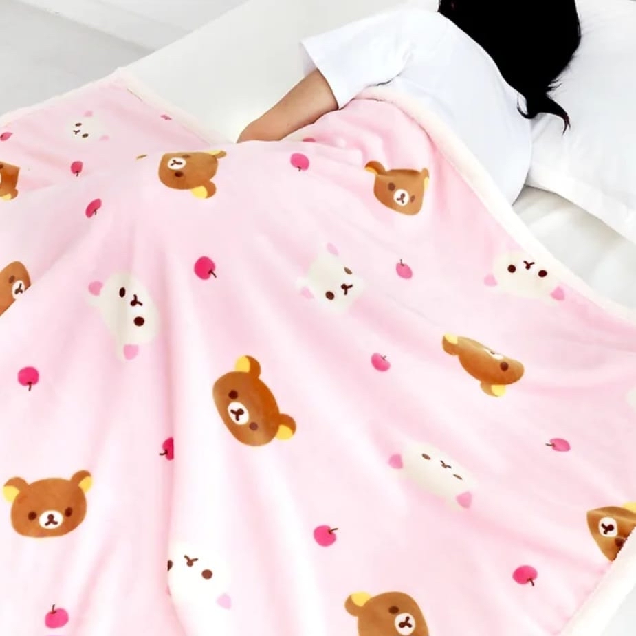 《預訂貨品》全新韓國限定 Rilakkuma 毛毯（粉紅色 S size)