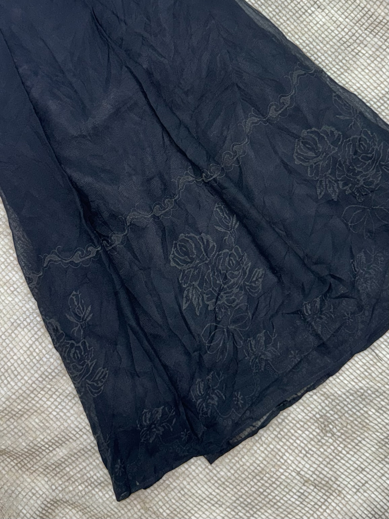Dark Coquette Embroidered Maxi Skirt
