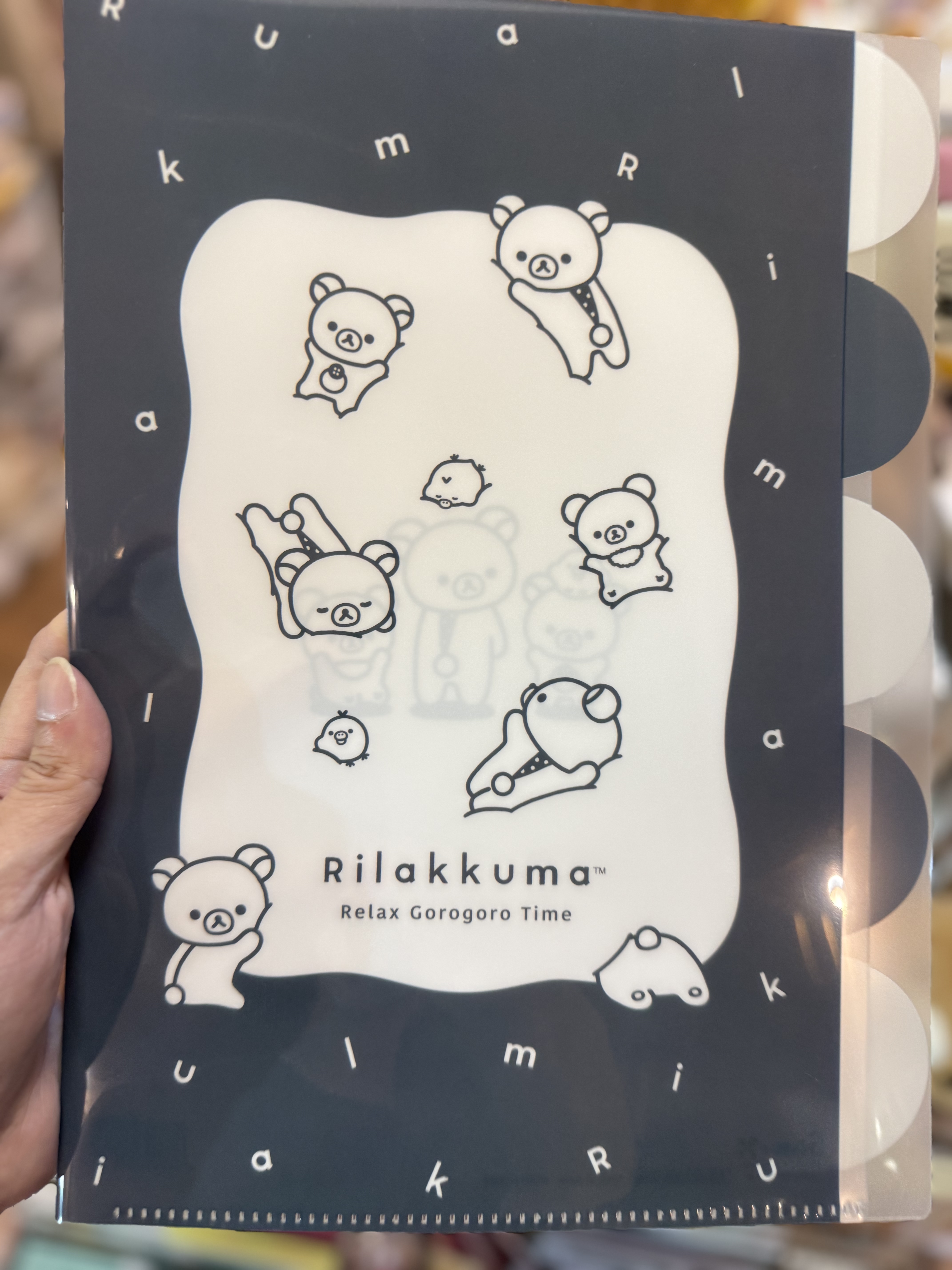 《現貨》全新Rilakkuma黑白造型A4 分格file