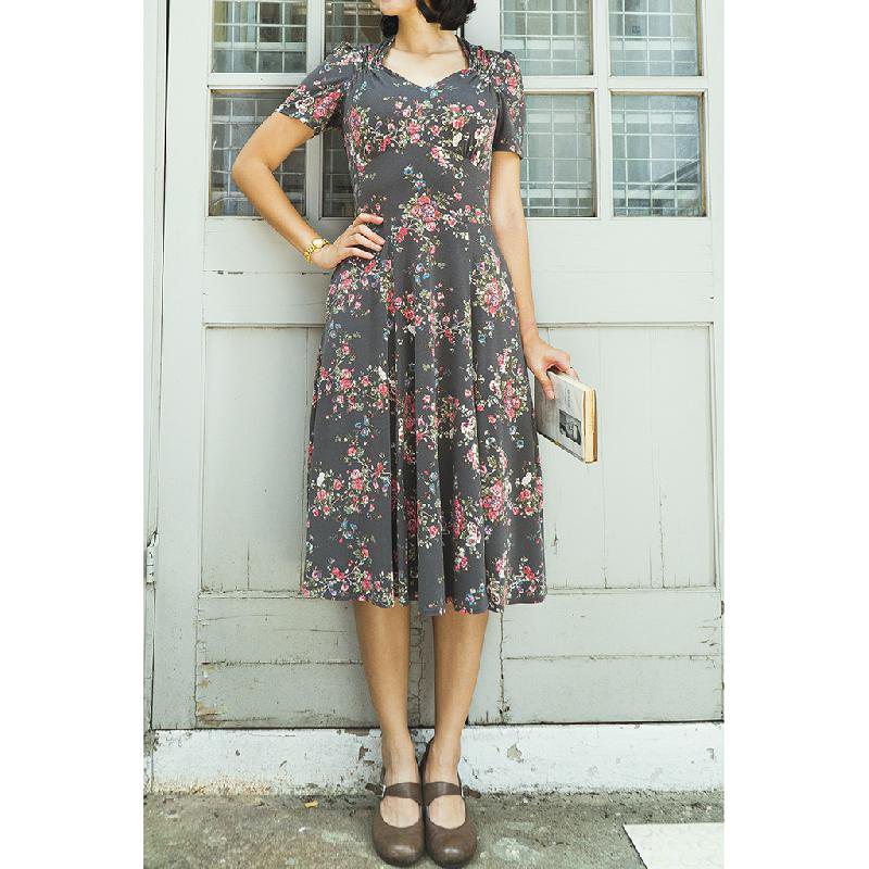 (SOLD OUT)1940s War Time Sweetheart Day Dress(FM104)
