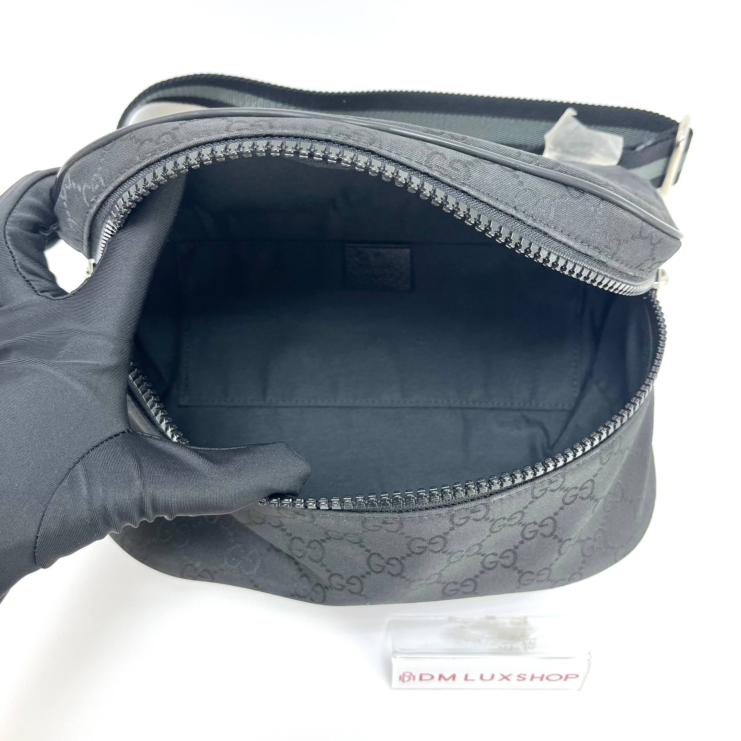 Gucci Black GG Pattern Belt Bag SHW