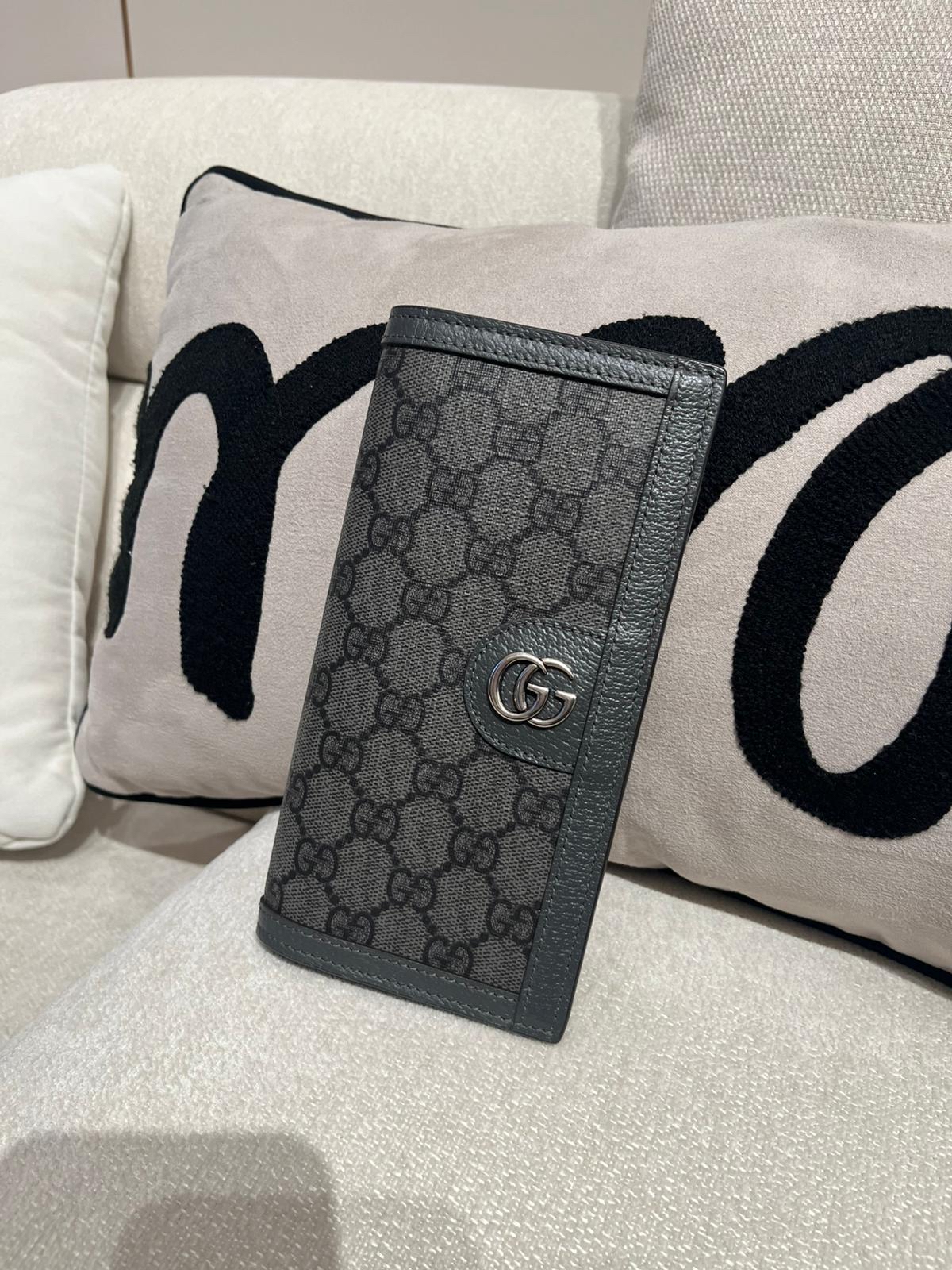 Gucci 灰色牛皮長銀包  100%Authentic, 99%New  ✅booklet✅dust bag✅Box 