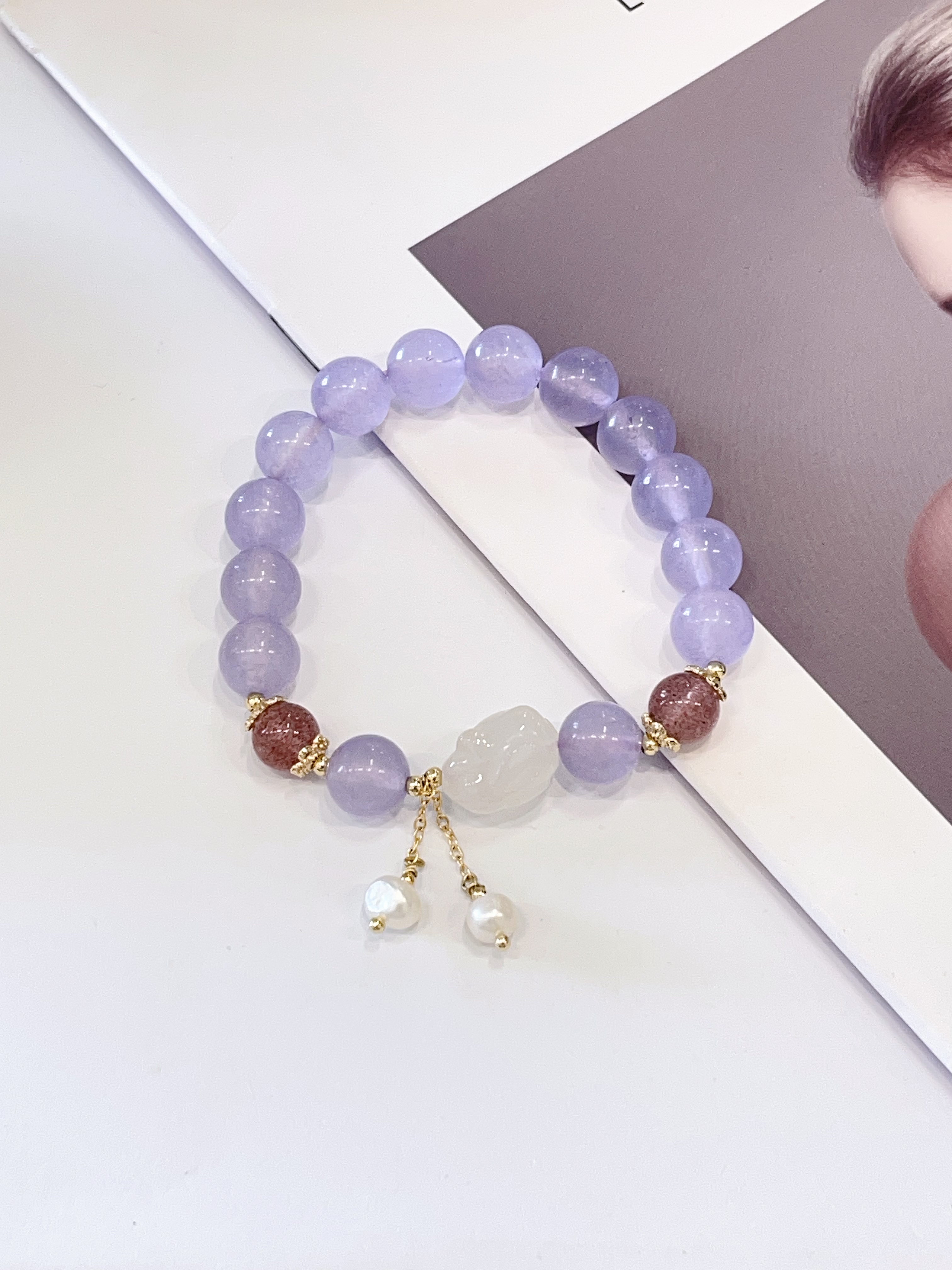 💜 薰衣草紫水晶 × 草莓晶手串 Lavender Amethyst & Strawberry Quartz