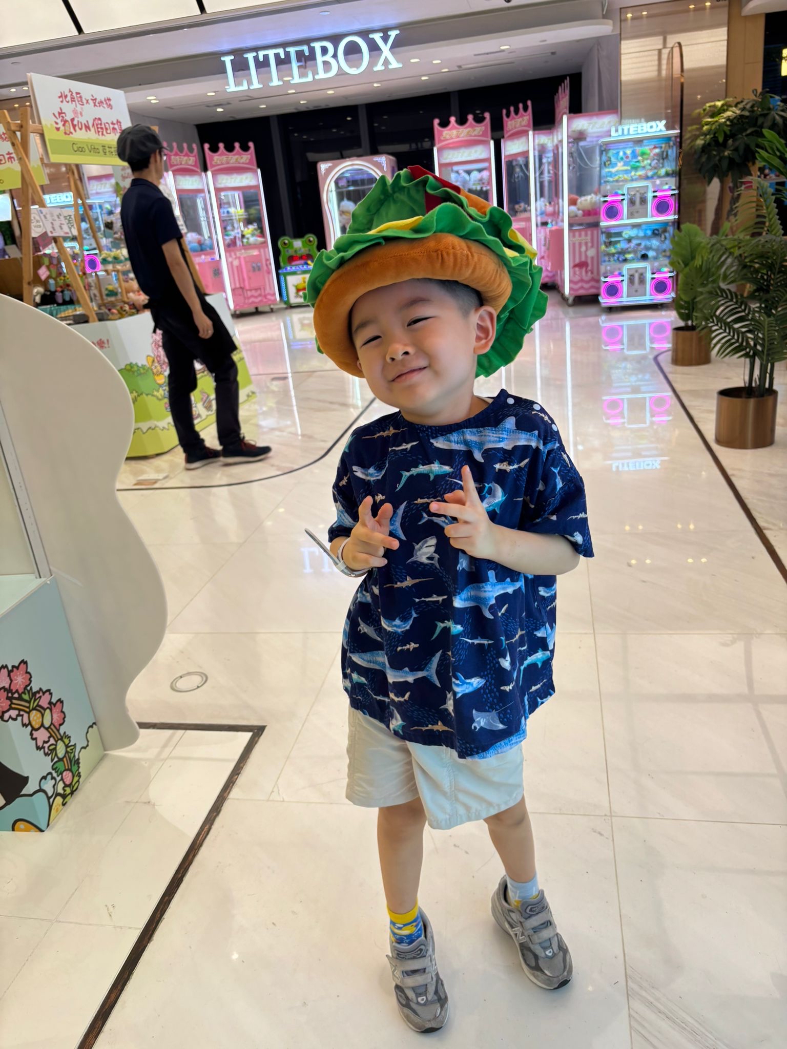海洋風泡泡布短袖上衣（120碼）