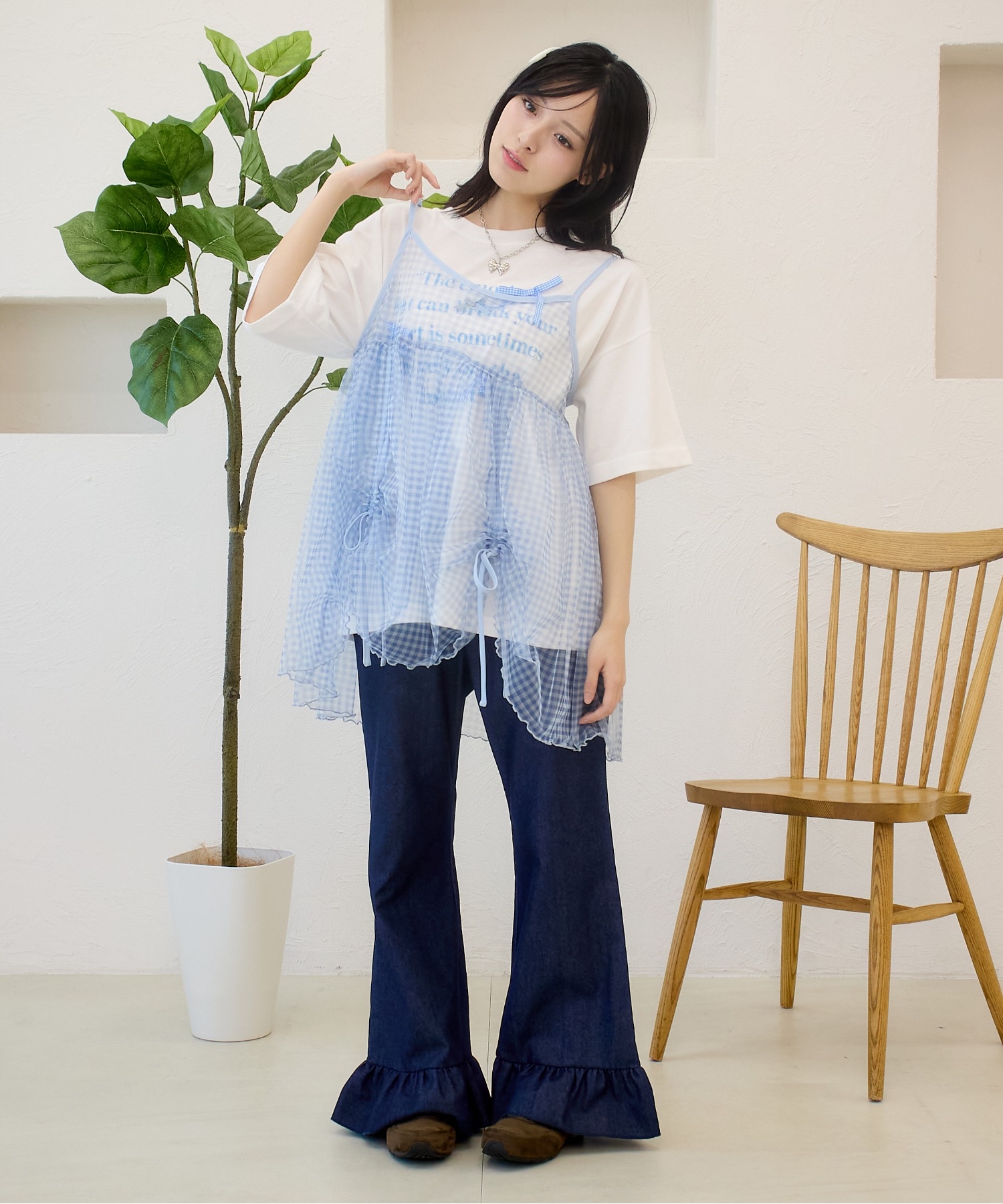 抽繩蝴蝶結吊帶【JOT005】