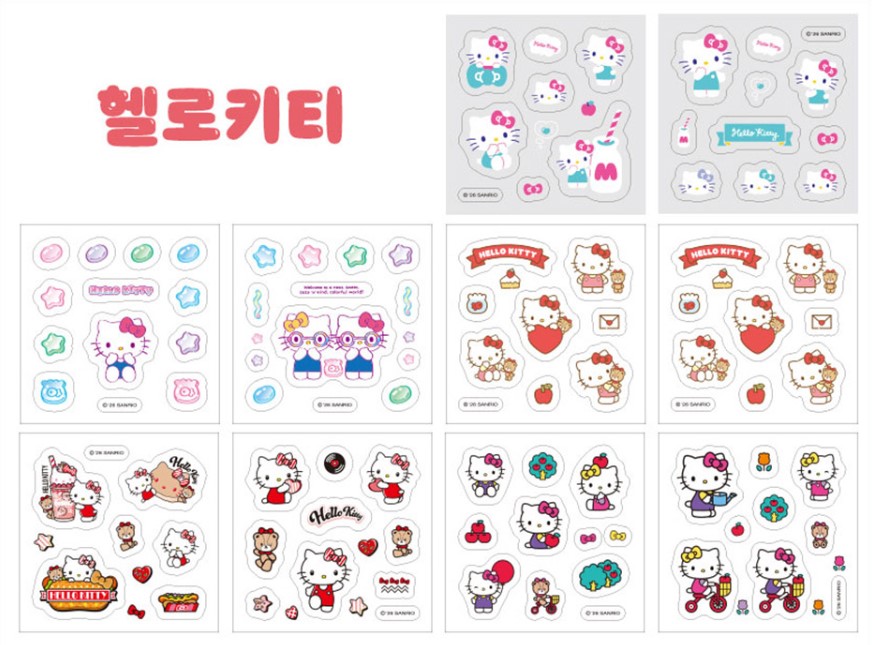 【預訂】韓國直送 Sanrio 60款透明貼紙大集合 
