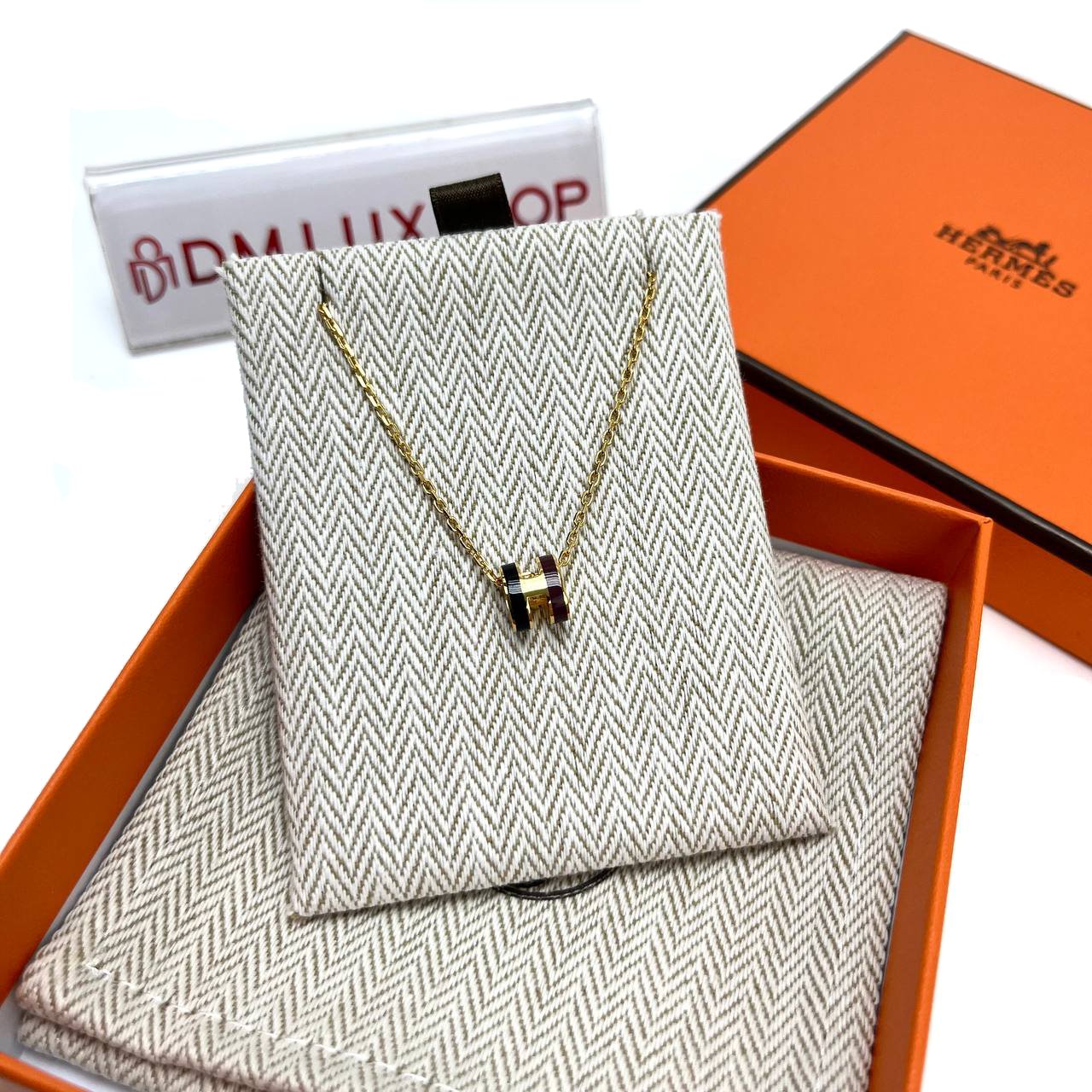 Hermes Mini Pop H Necklace (2 Tone)