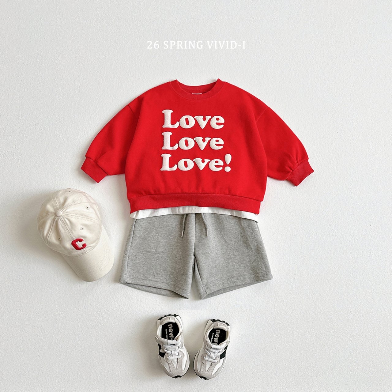 🌸預訂 韓國直送🌸🇰🇷VIVIDI兩色立體Love印花寬鬆衛衣