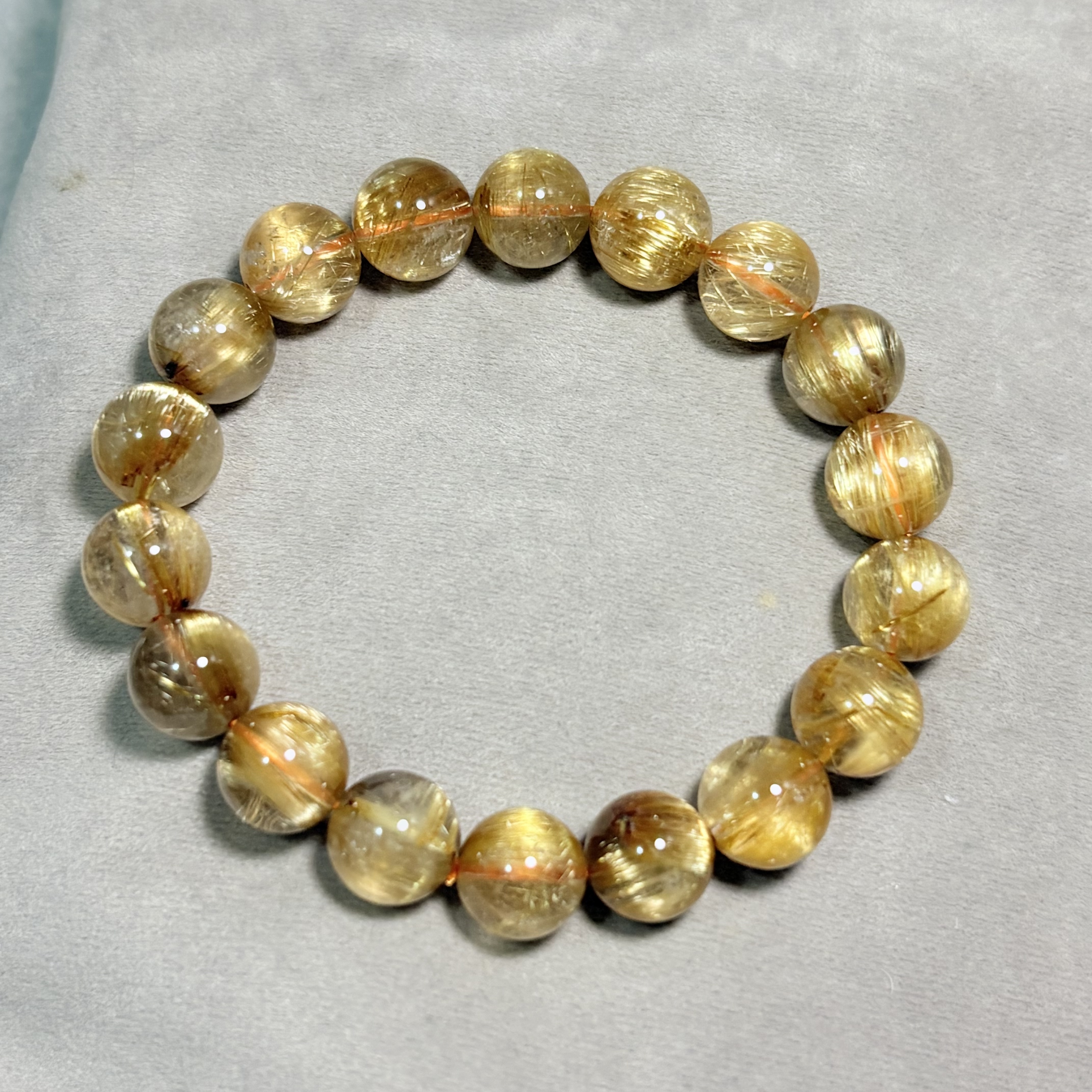 10.5mm金鈦晶晶石手串No.A5507