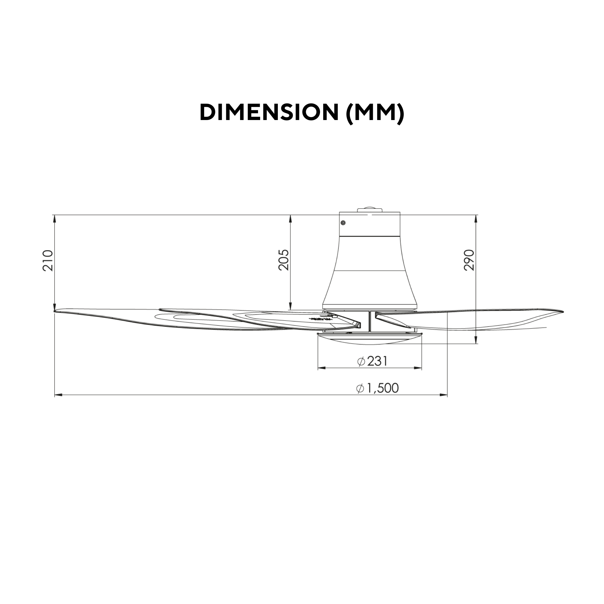 KDK Sensa 5 60" Ceiling Fan DC Motor Short Pipe (K15Z5-QEY)