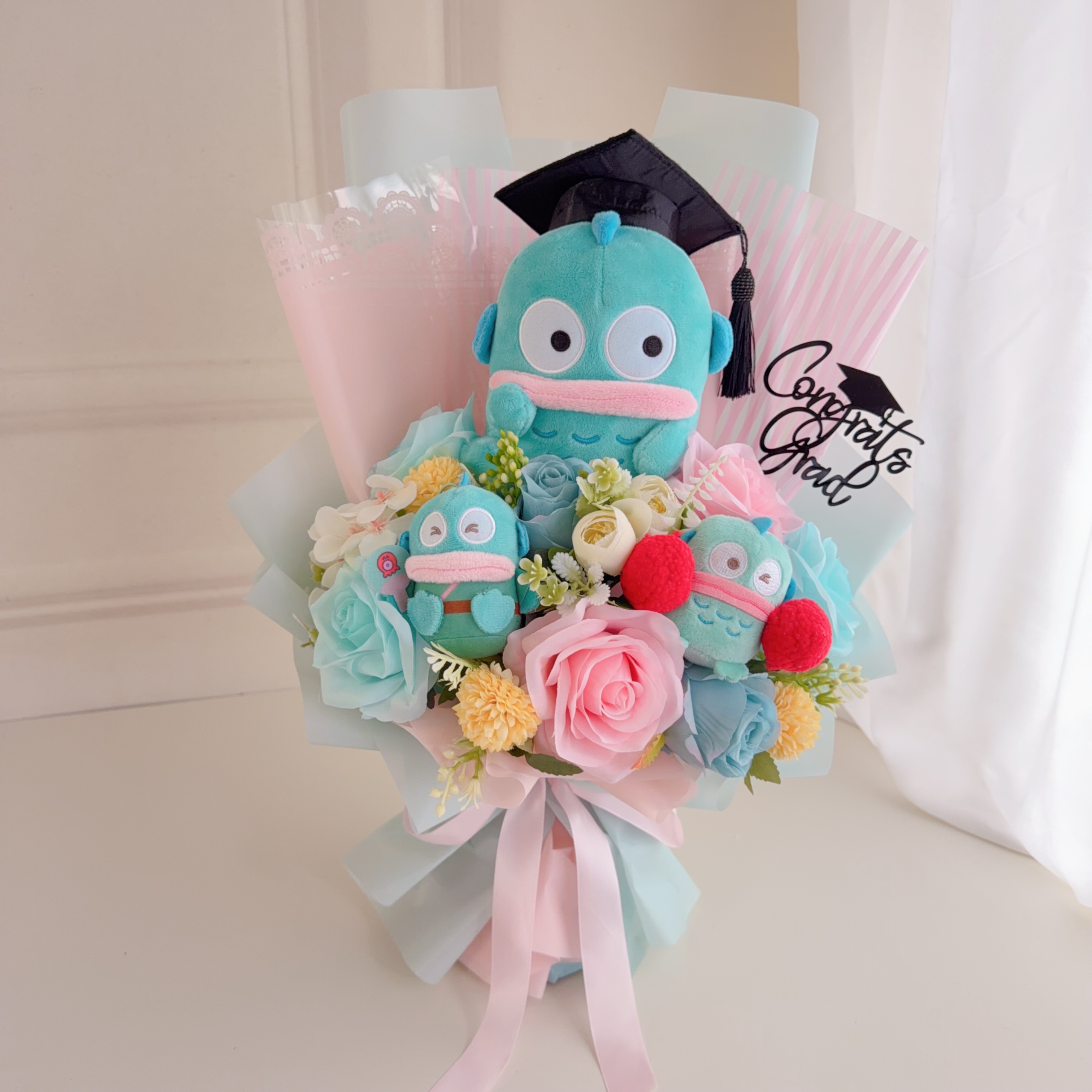 (現貨)水鬼畢業公仔花束