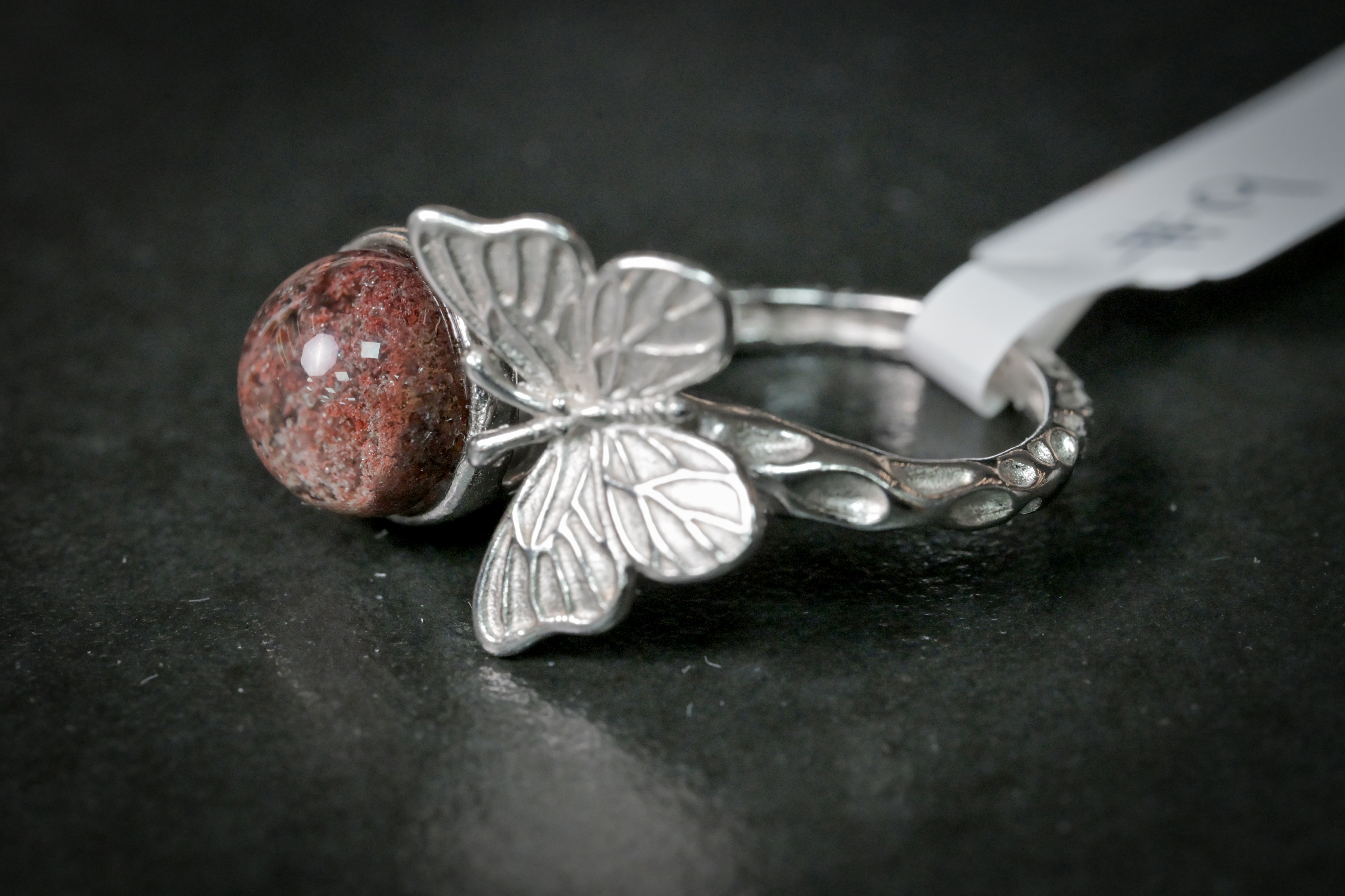紅幽靈水晶純銀戒指 #019｜日信水晶 身心工房｜Red Phantom Crystal Sterling Silver Ring #019