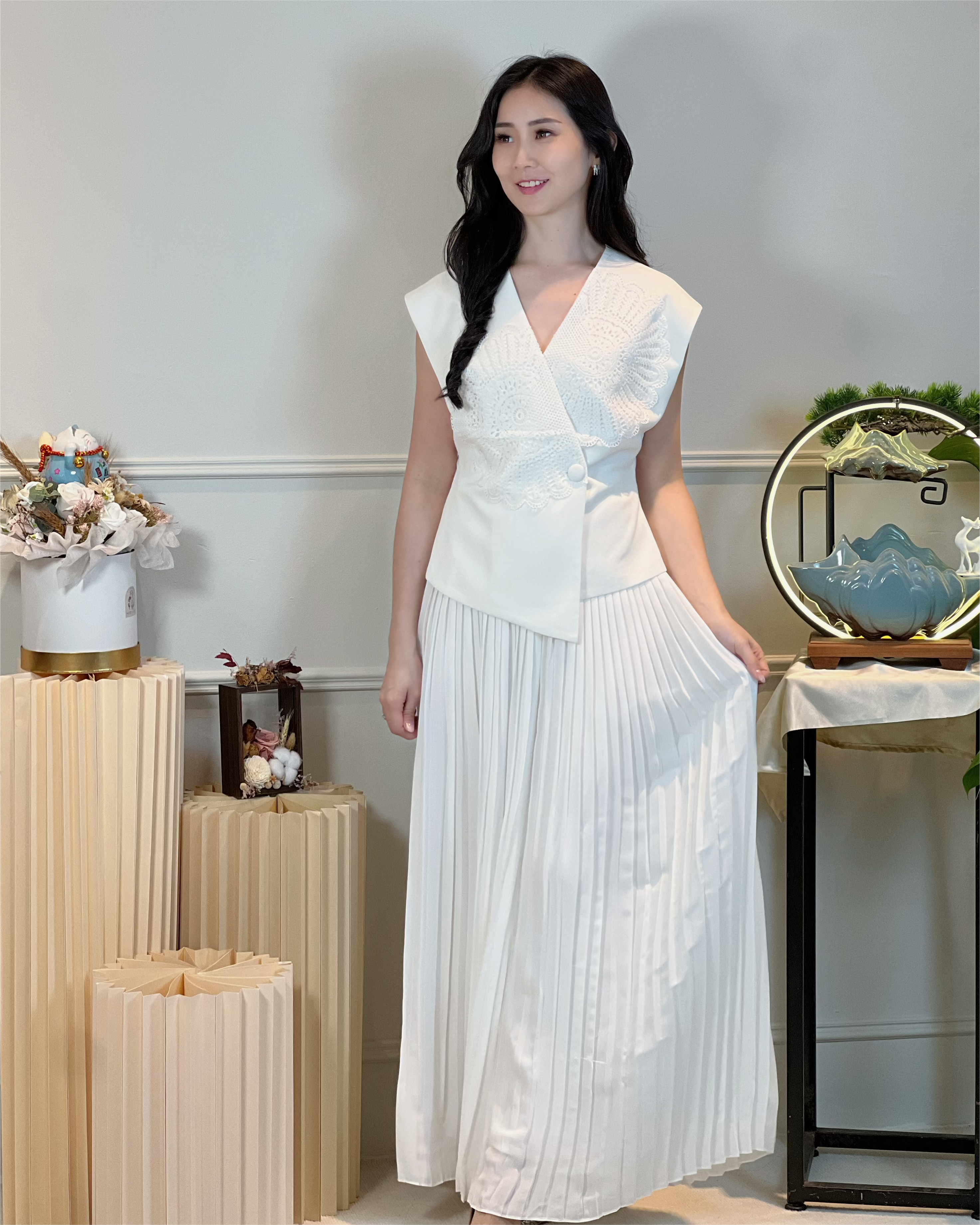 5096 Blanche Suit Wide-Long Pants