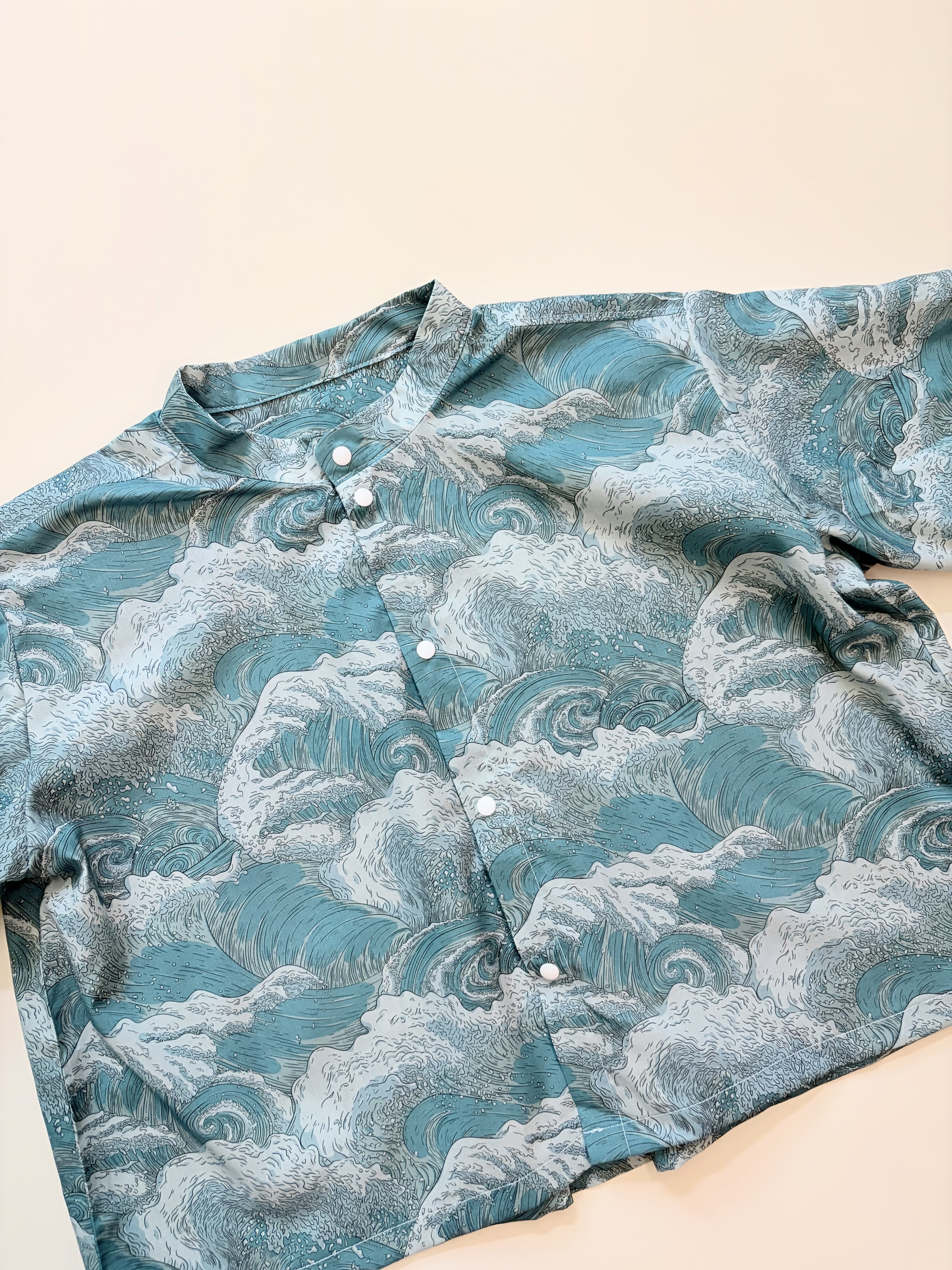 藍綠海浪圖騰親子裝（Liberty 布料）