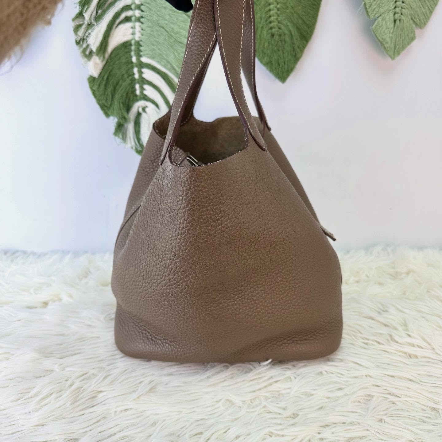 HERMES🤍PRE OWNED PICOTIN 22 大象灰銀扣菜籃子 U Stamp🤎