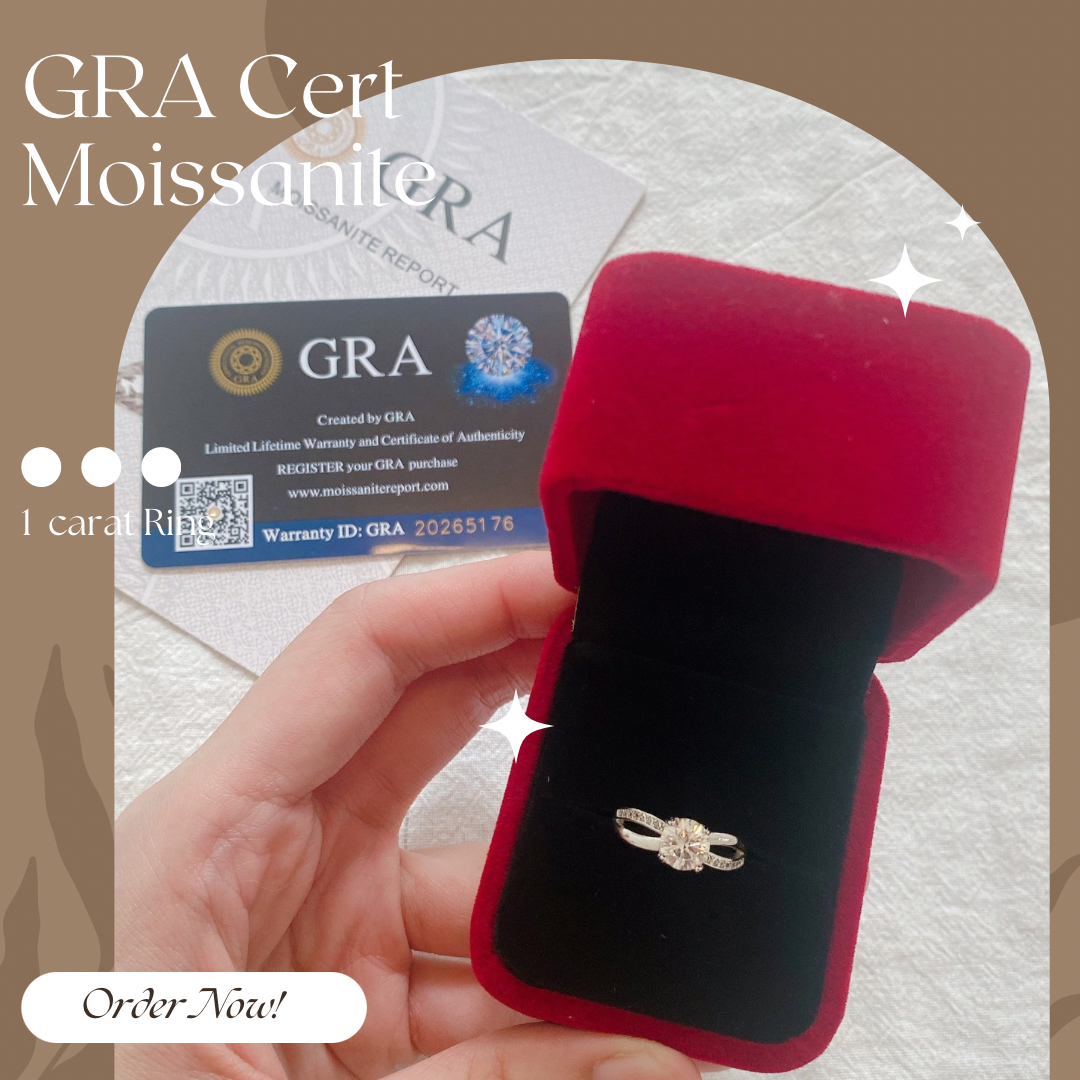 Moissanite Collection 1 carat Ring 034 【FREE size: Adjustable Ring】