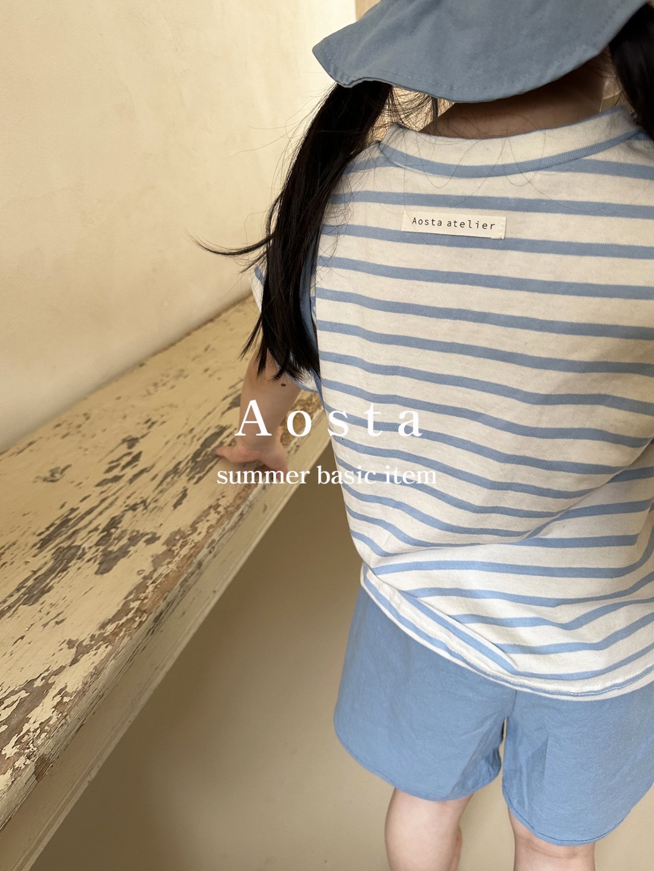Aosta | stripe T(skyBlue ivory 2XL(100-110)