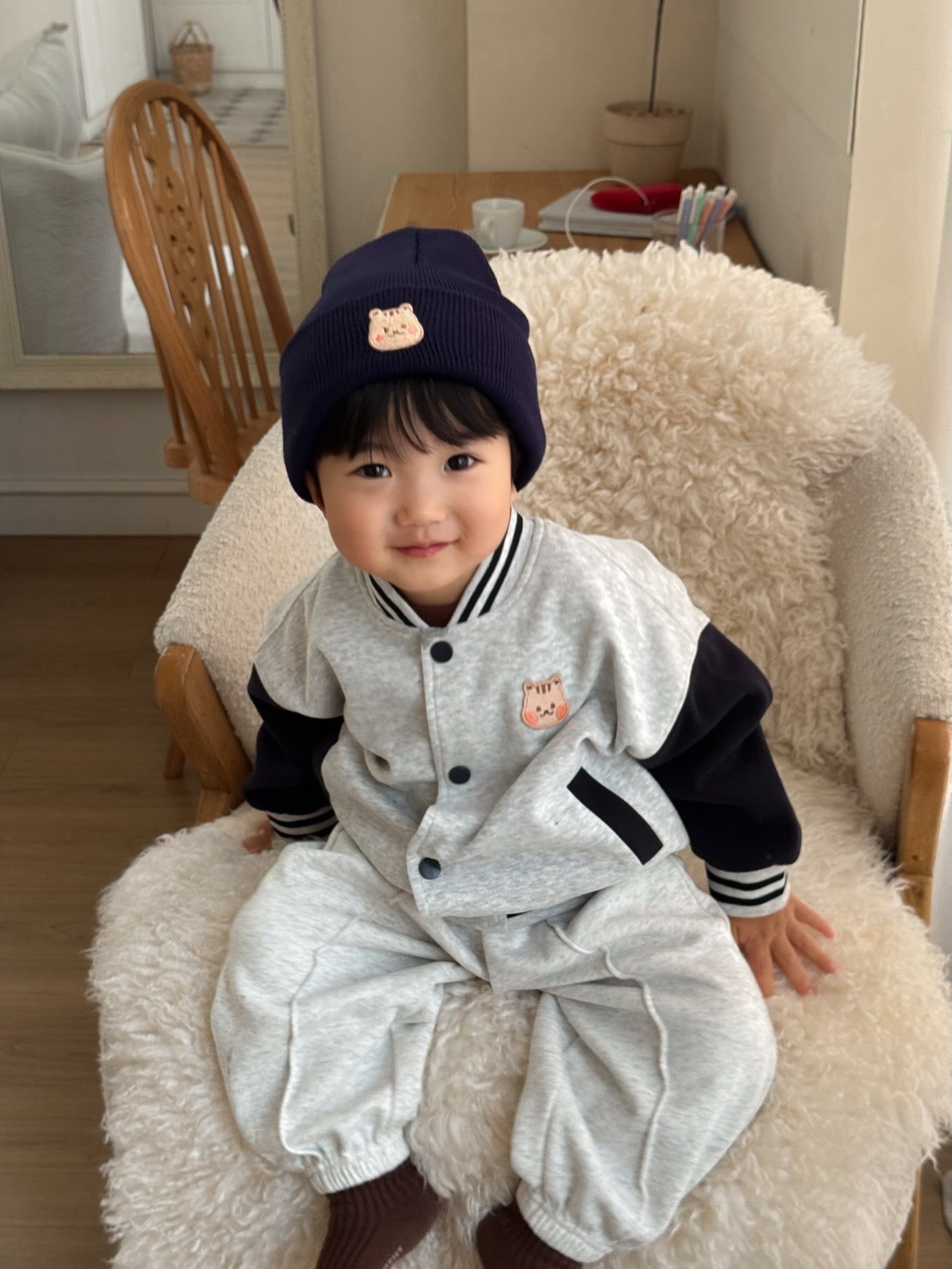 DOTTODOT 奶萌學院風系列-拼色棒球服外套