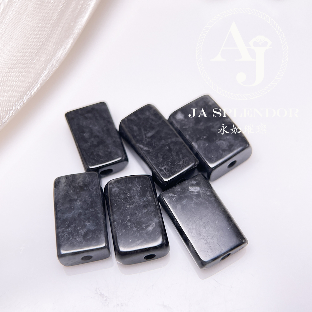 FBG26-H03 天然翡翠A玉 烏鷄方糖方鋼手鏈