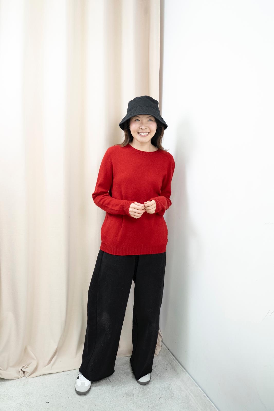 合身羊毛上衣（紅色）