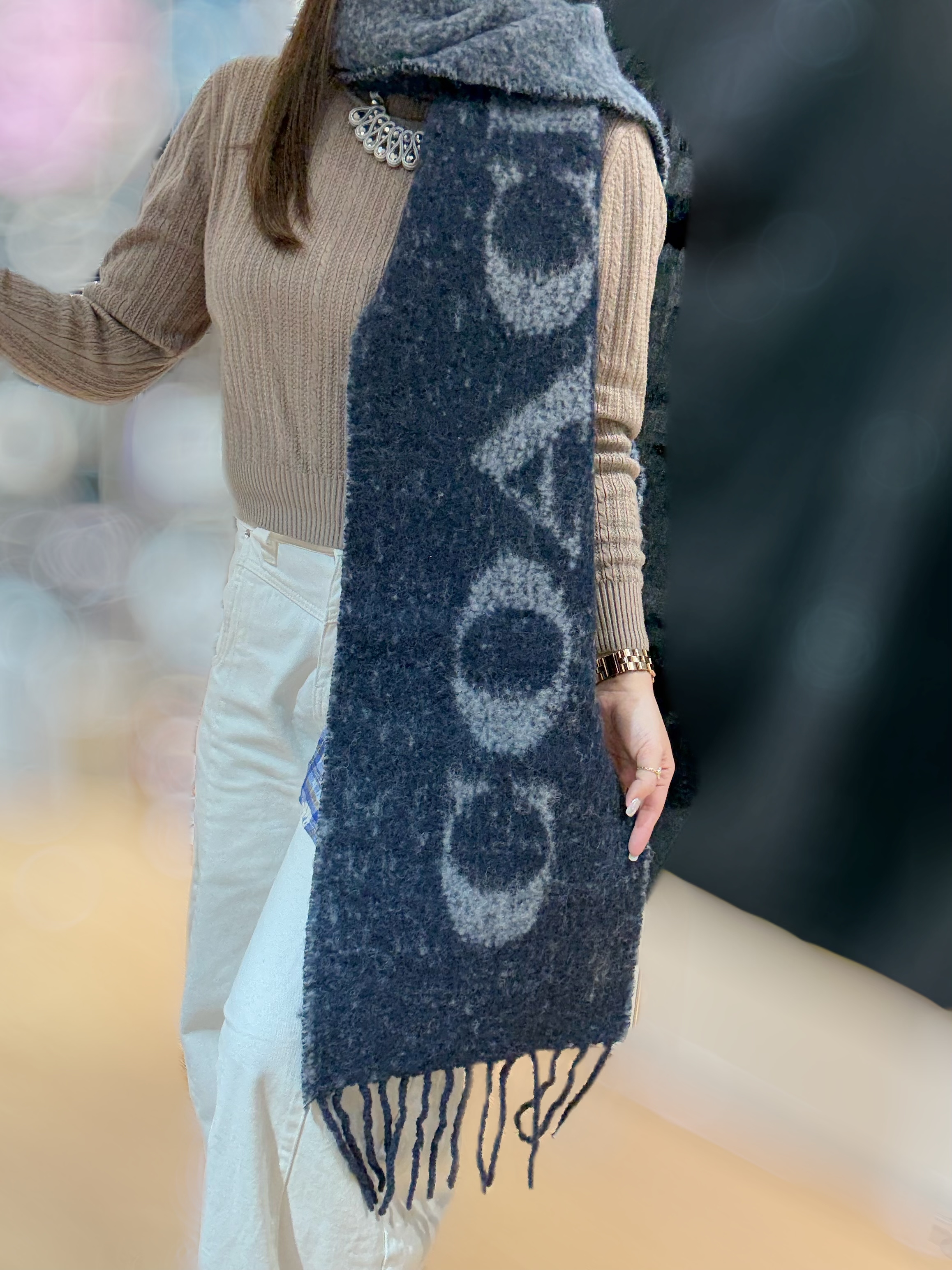 Coach oversized scarf midnight navy