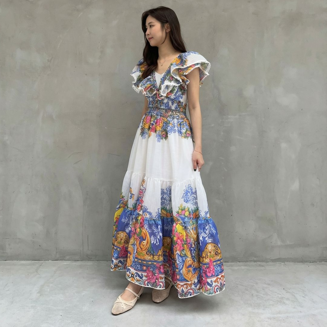 波西米亞風情印花長洋裝