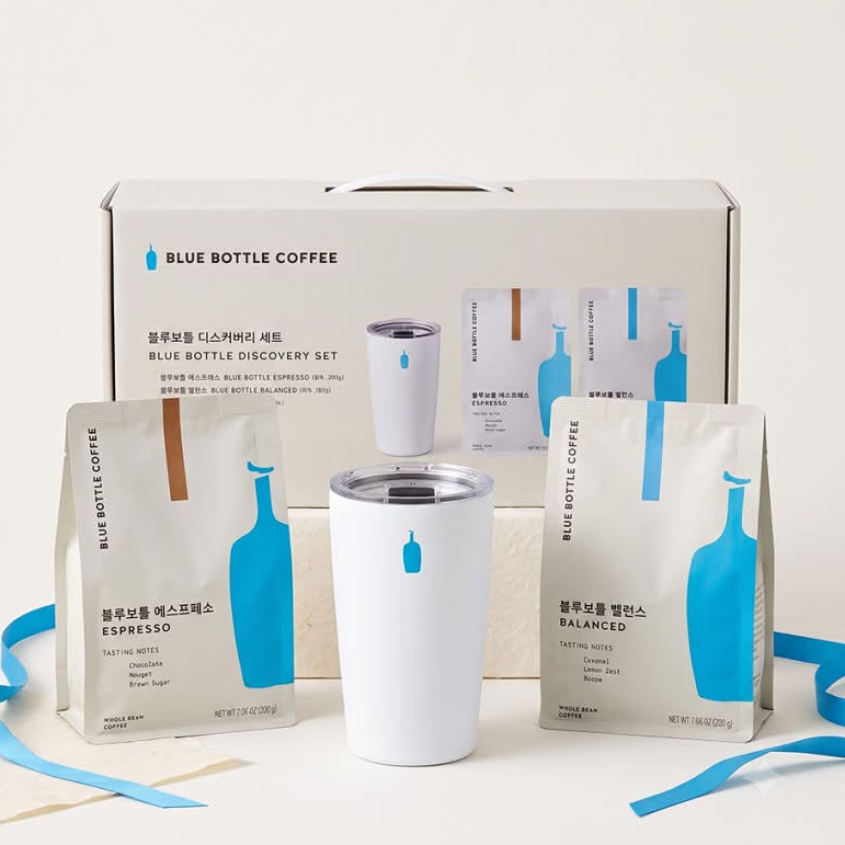 中秋禮盒｜韓國限定 Blue Bottle Coffee 2款咖啡豆+ 保溫杯 禮盒套裝｜Discovery Gift Set 