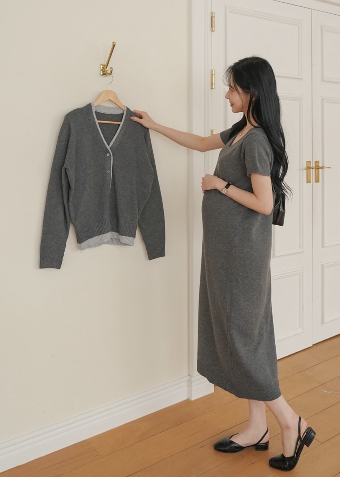 Soft Latte Maternity Knit Set