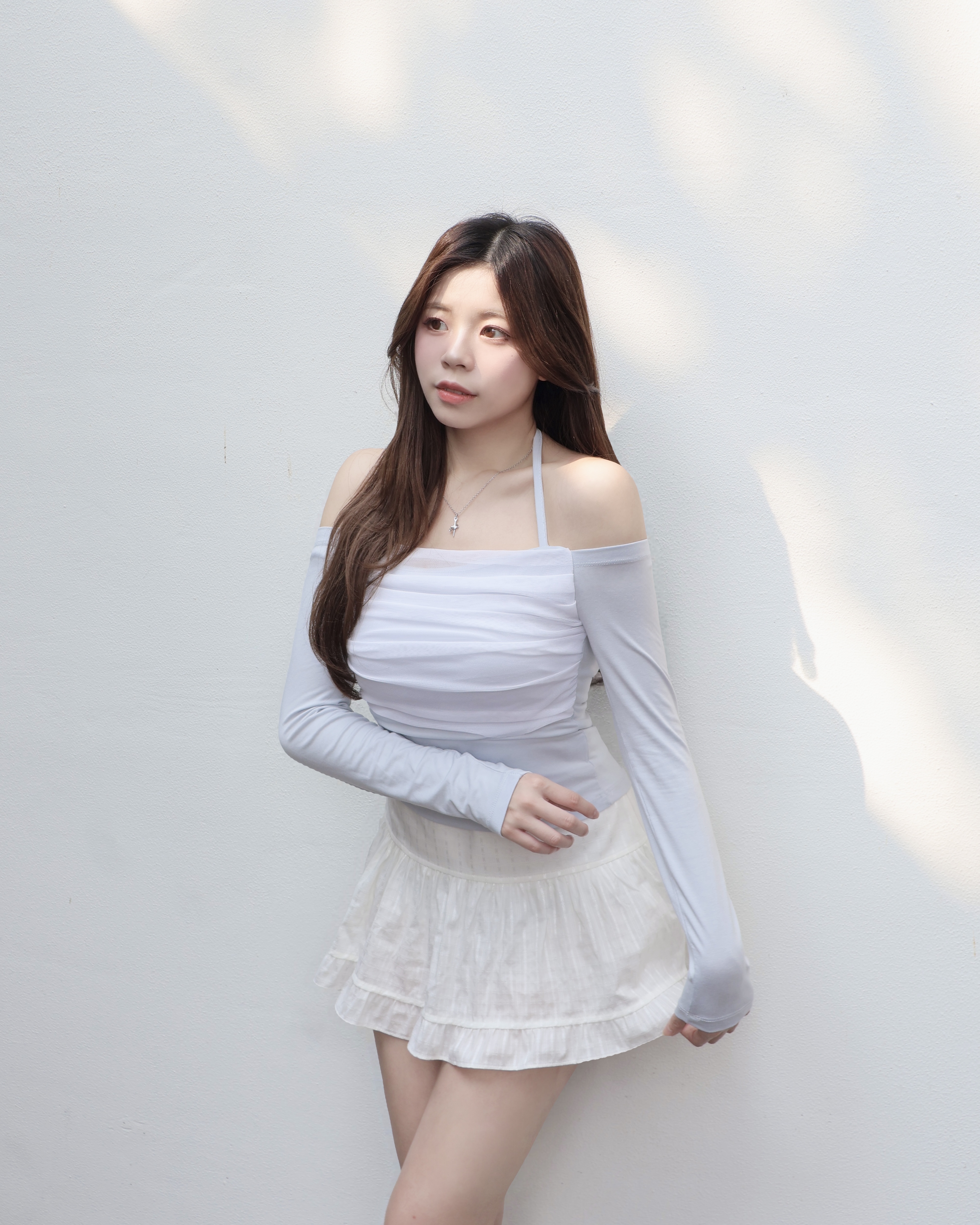  【 🫧一見鐘情♡延續大熱透紗～💭夢幻色調！親膚感網紗掛頸上衣💜 】 Dream Double Layer Top(三色入)