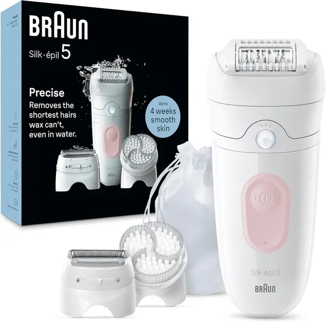 Braun Silk-épil 5 5-060  百靈牌電動除毛器，輕鬆除毛 Braun Silk-épil 5 Electric Hair Remover for Easy Hair Removal 5-060 White/Flam