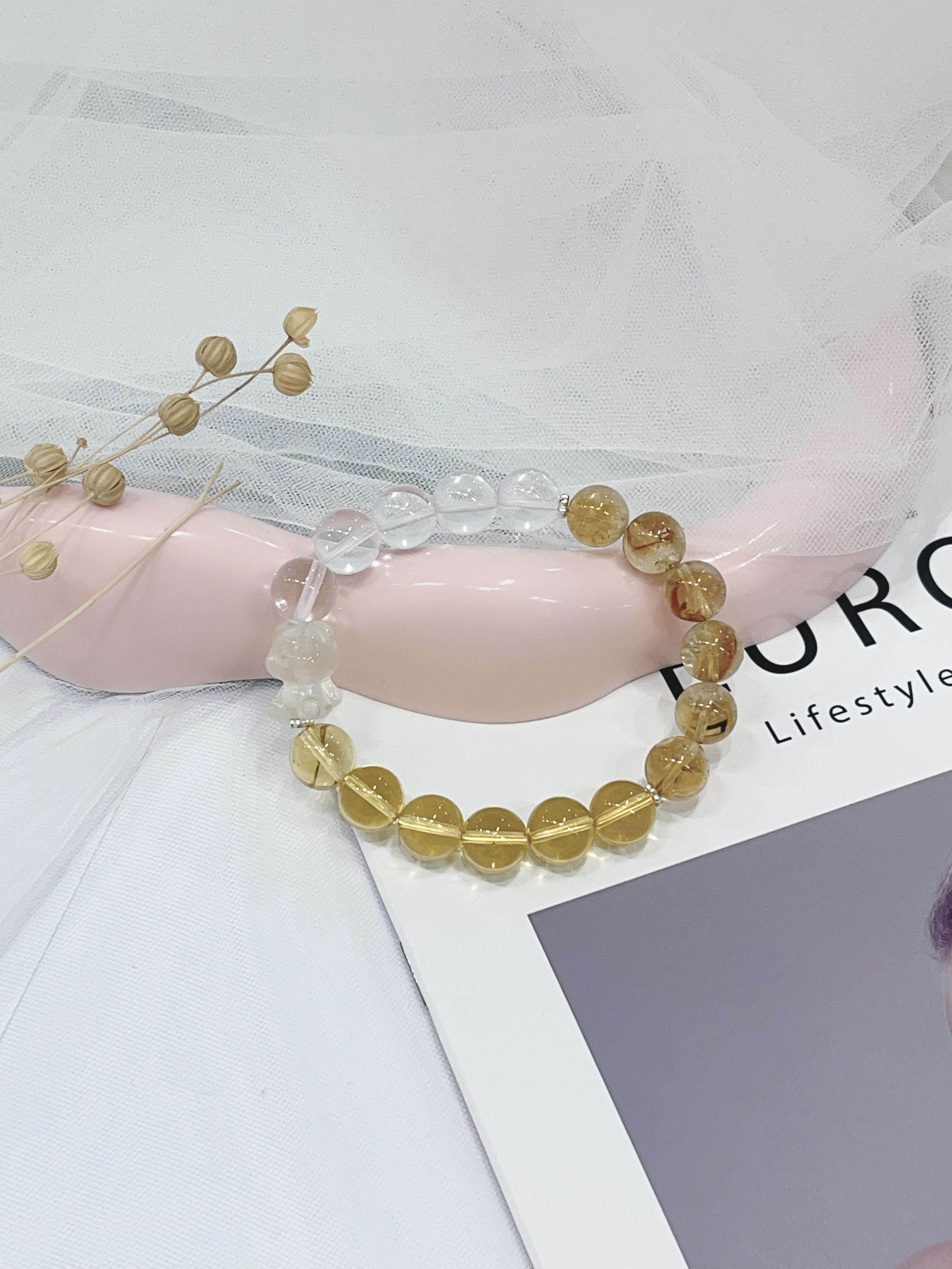 🧸 黄水晶小熊 × 白水晶 × 黄水晶 × 黄塔晶手串 Citrine Bear & Clear Quartz & Citrine & Yellow Phantom Quartz | 10mm