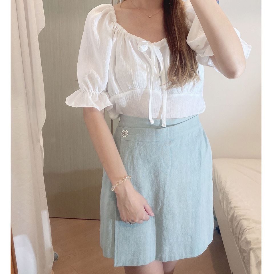 最後現貨>Jul 微公主袖質感雪紡Blouse*cream | Smileys Closet