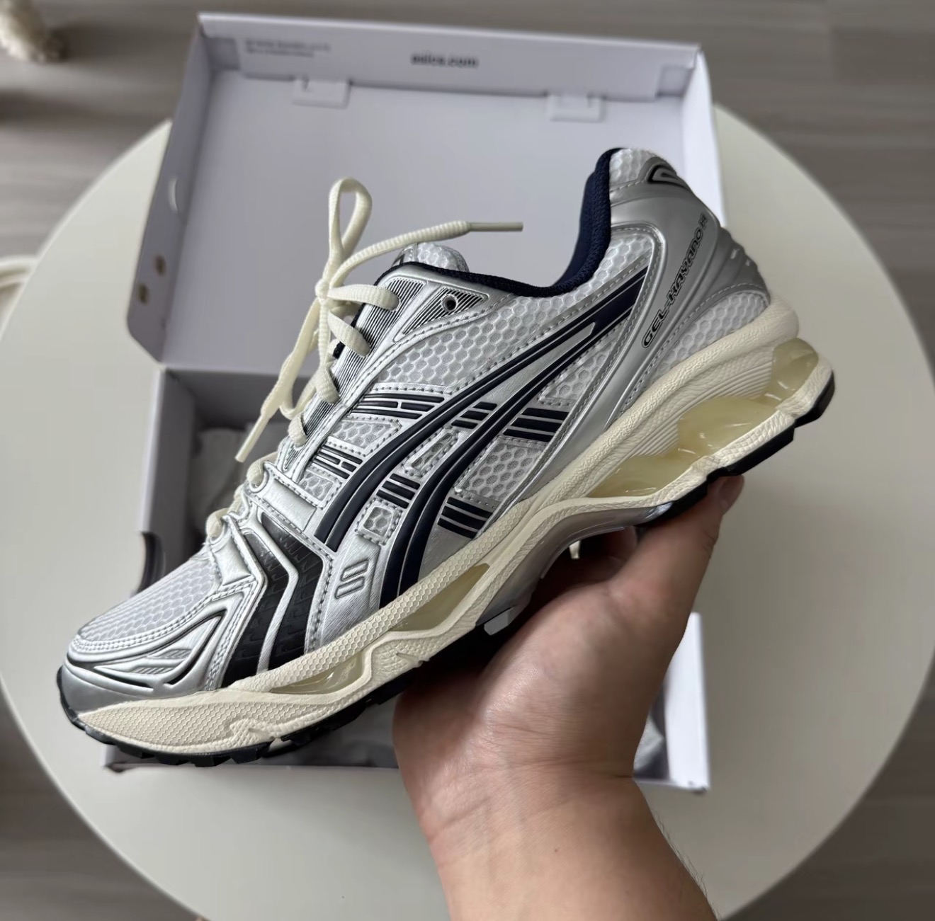 1203A961-100 JJJJound x Asics Gel-Kayano 14  White Black 1203A961-100