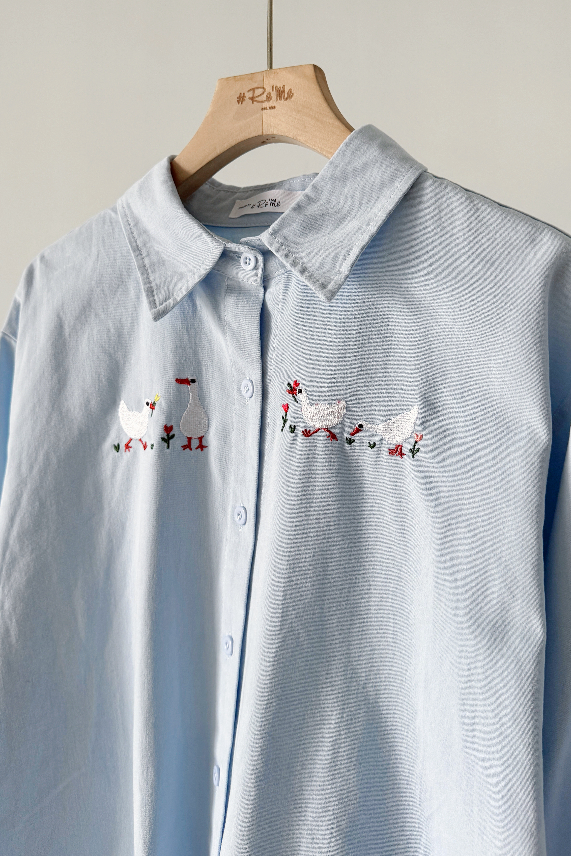 【春日来信 🌿✉️】设计款刺绣衬衫 -（ 下单后2-3制作日）