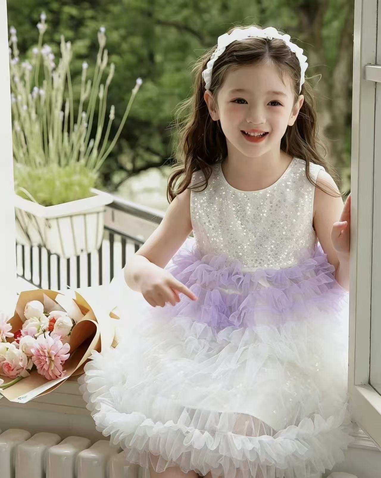 66158804 | Bling Bling Dress (White Purple)