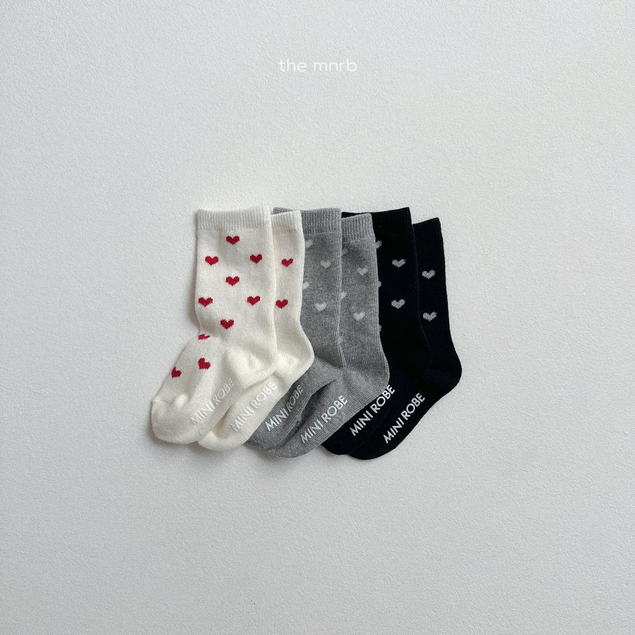 Minirobe | Heart socks set of 3( size S12-15cm)