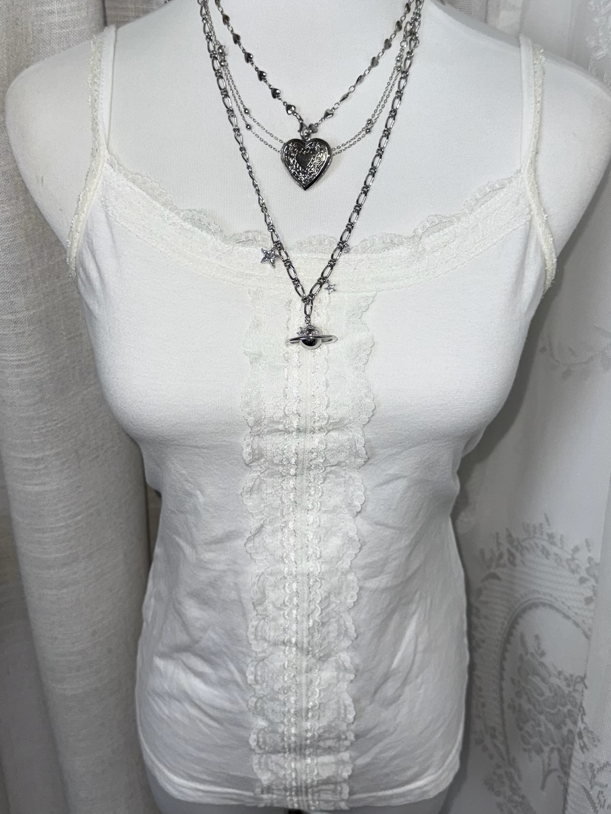 Balletcore French Style Lace-Front Ribbed Camisole